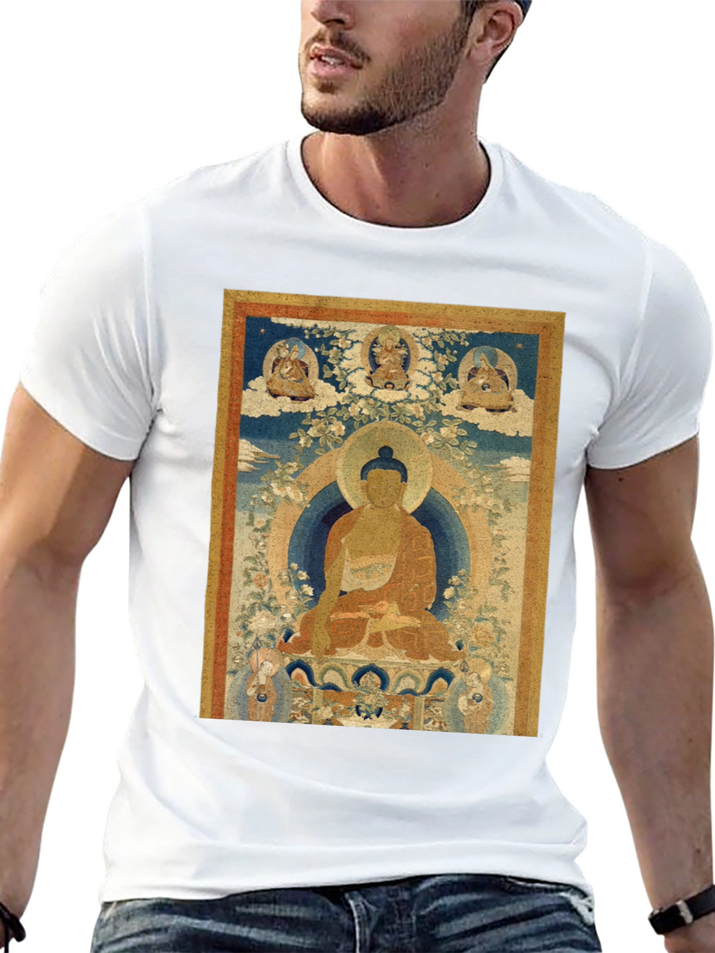 Buddha Art Print Black T-Shirt