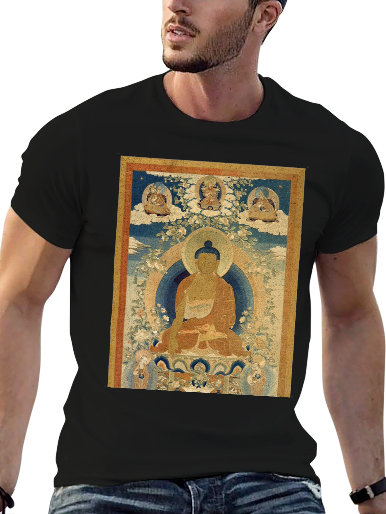 Buddha Art Print Black T-Shirt