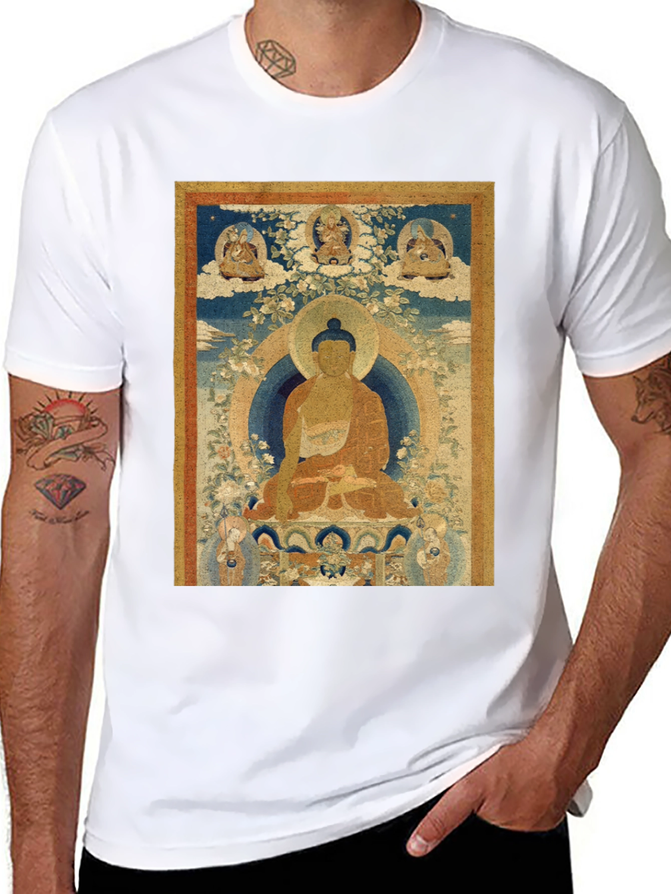Buddha Art Print Black T-Shirt