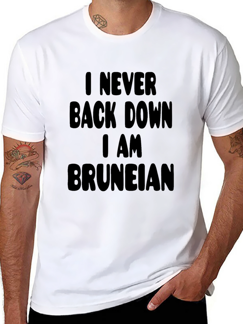 Never Back Down Bruneian Black T-Shirt