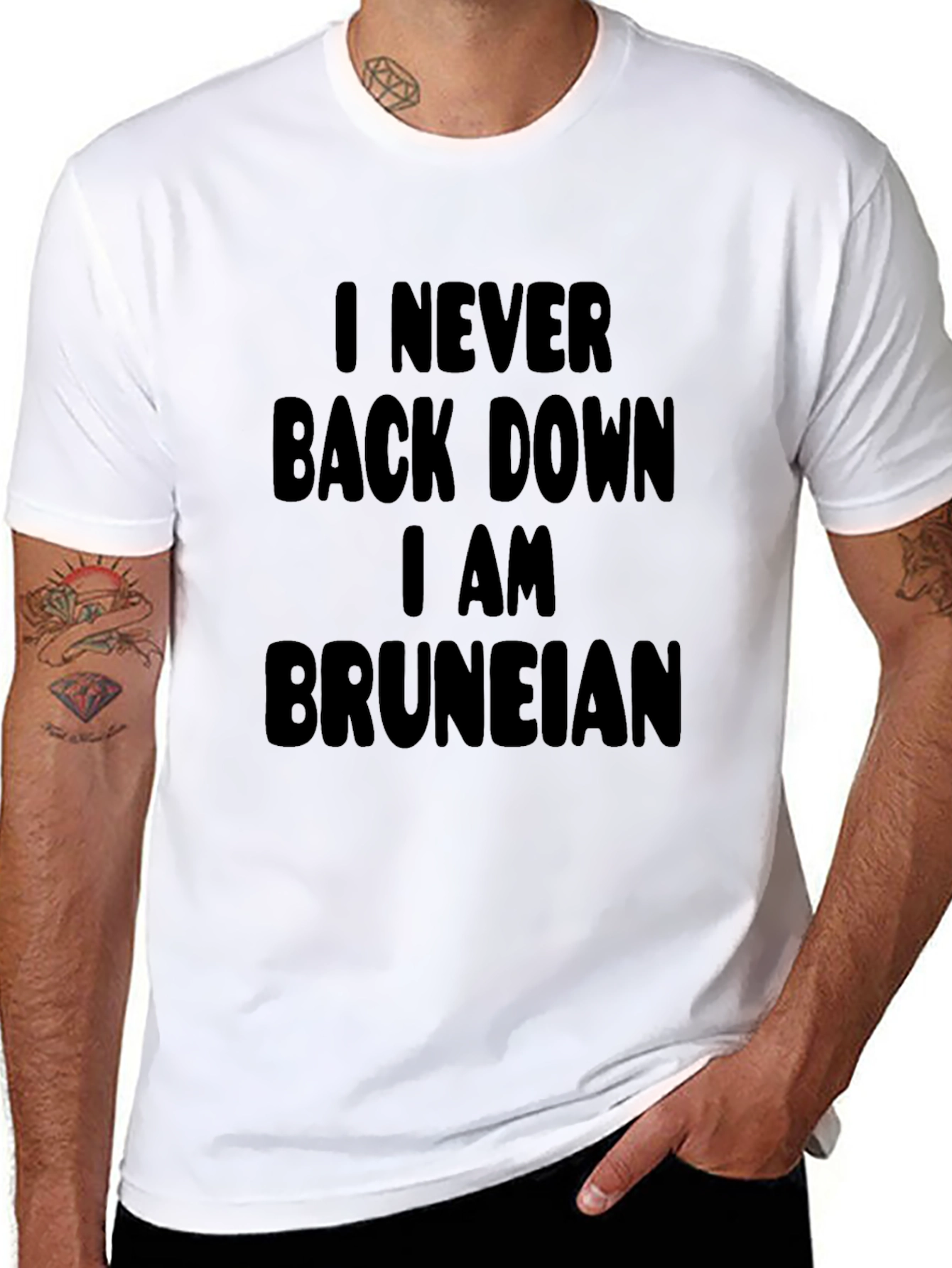 Never Back Down Bruneian Black T-Shirt