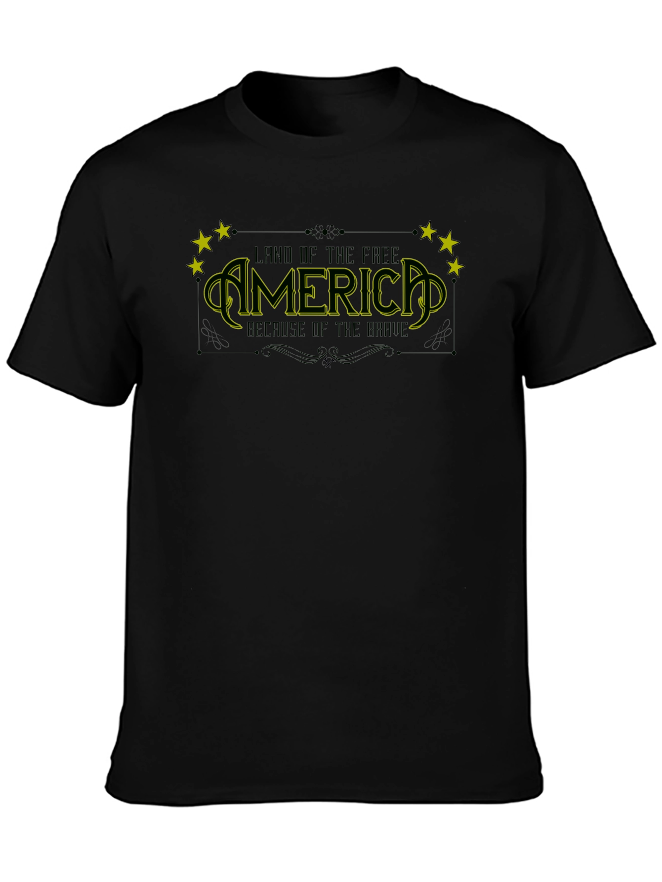 America Land of the Free Black T-Shirt