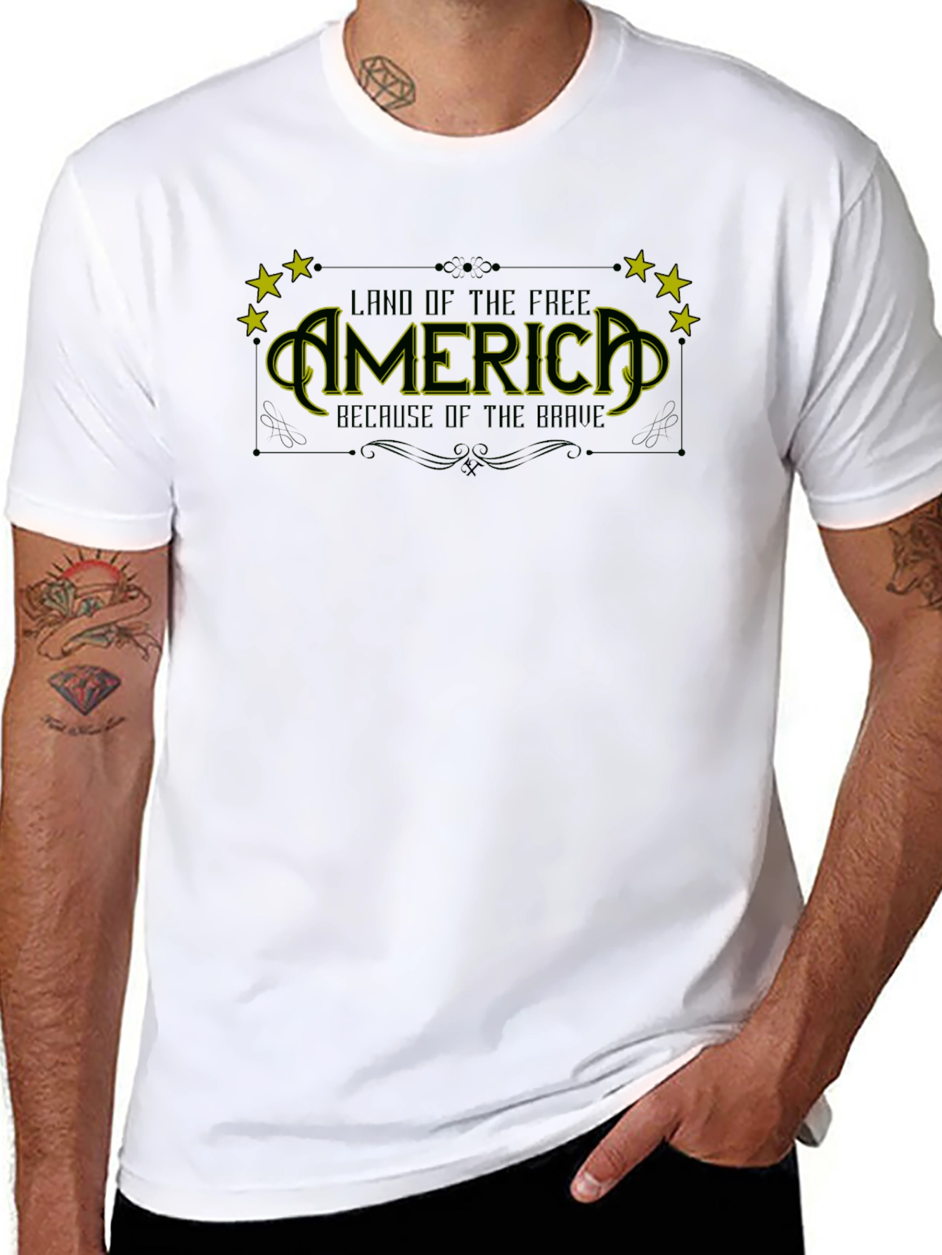 America Land of the Free Black T-Shirt