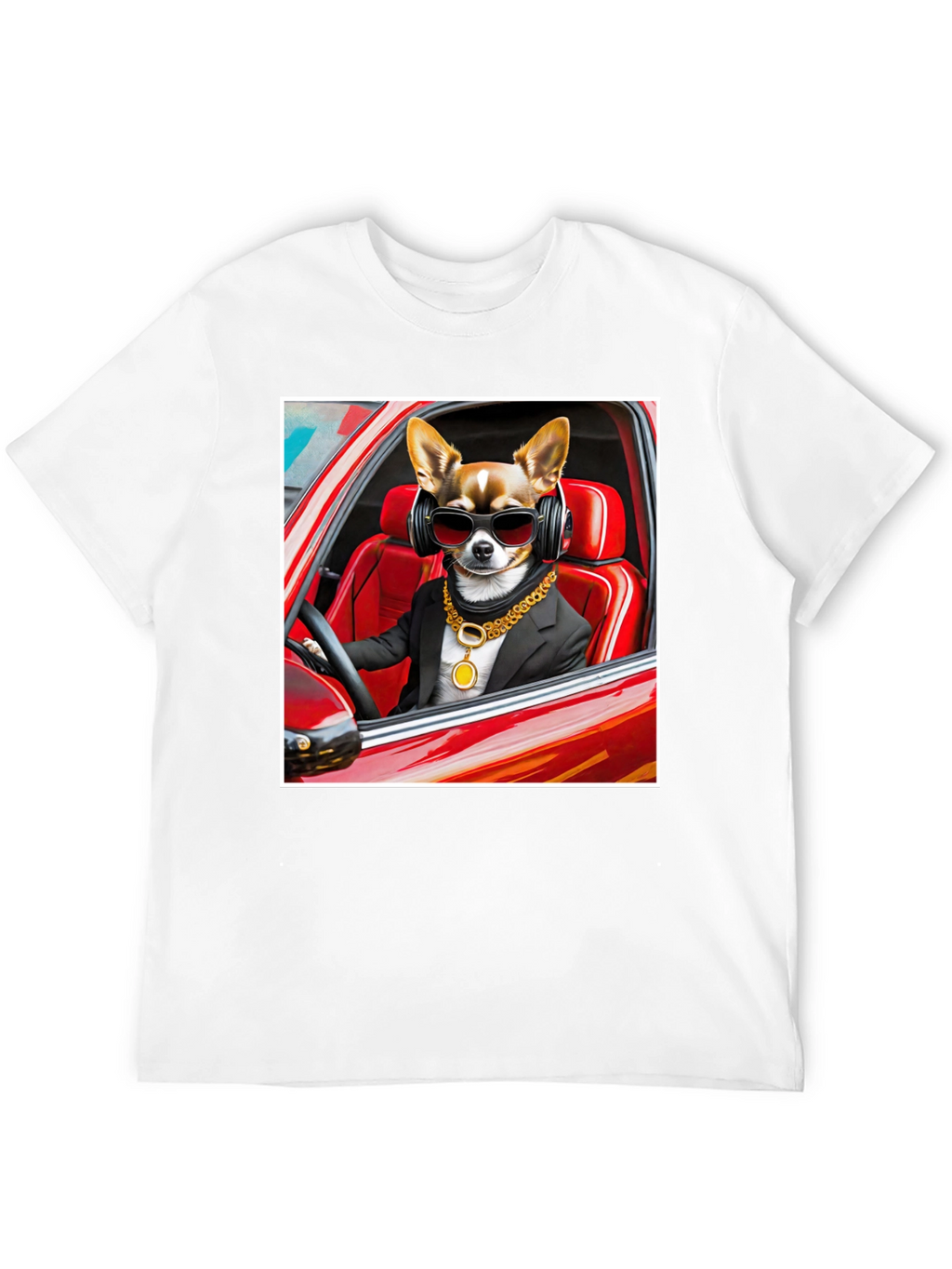 Cool Dog in Car Graphic Tee