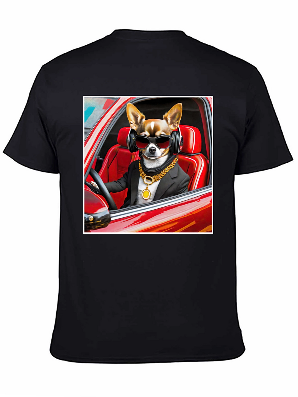 Cool Dog in Car Graphic Tee