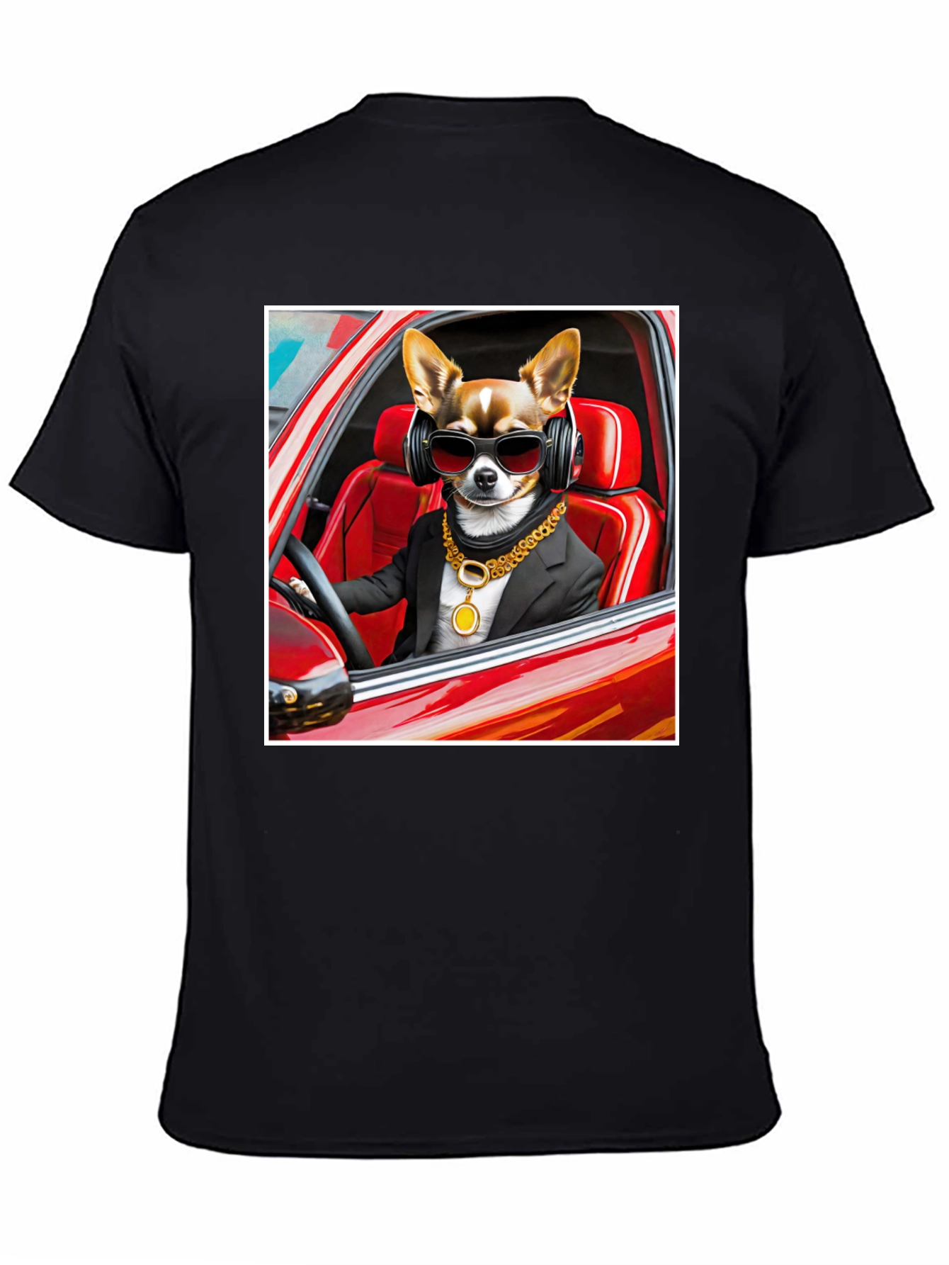 Cool Dog in Car Graphic Tee