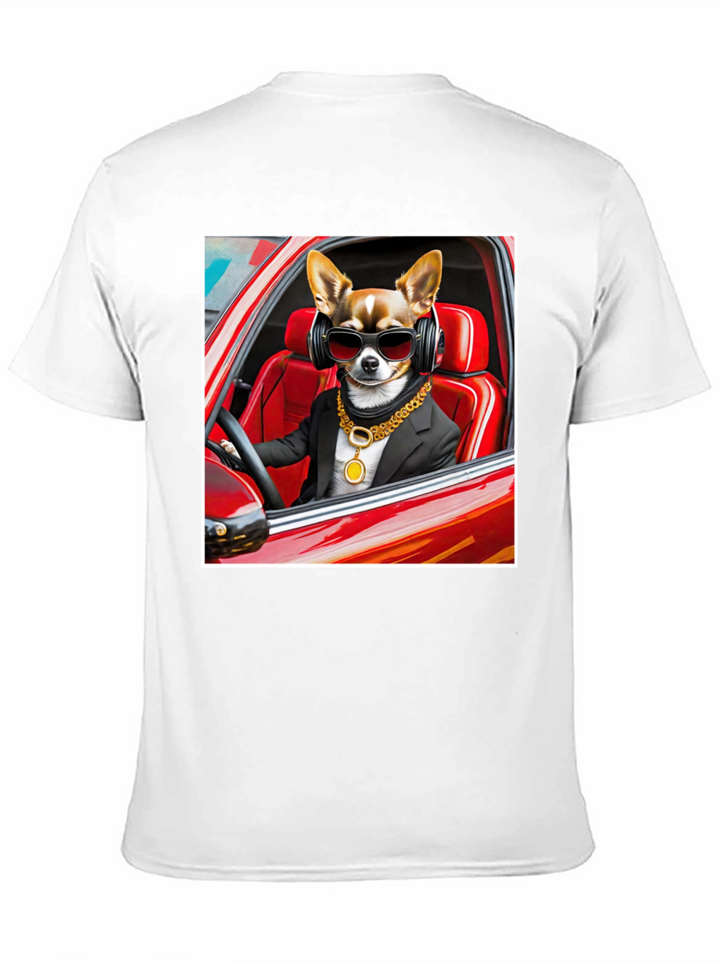 Cool Dog in Car Graphic Tee