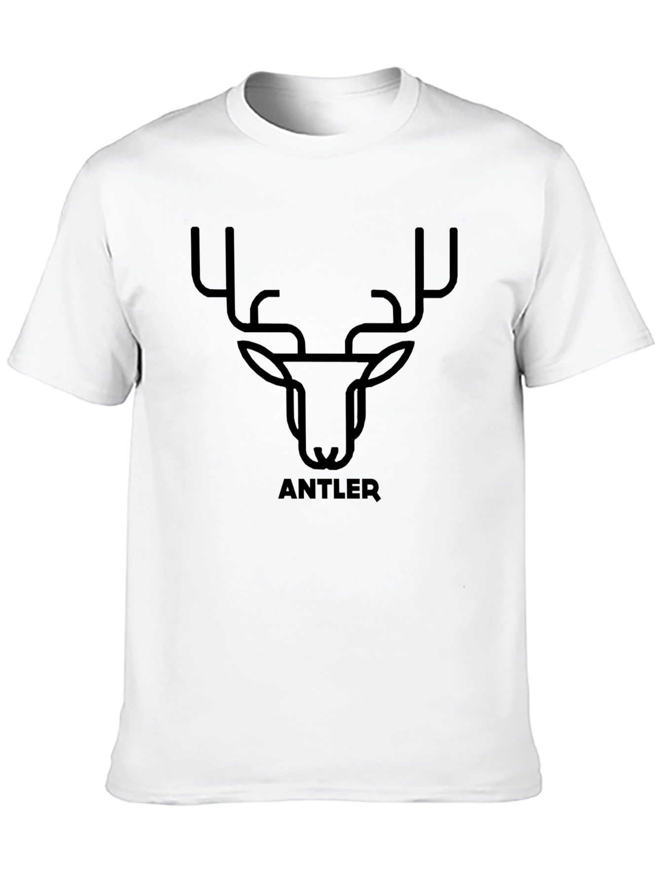 Antler Graphic Print Black T-Shirt