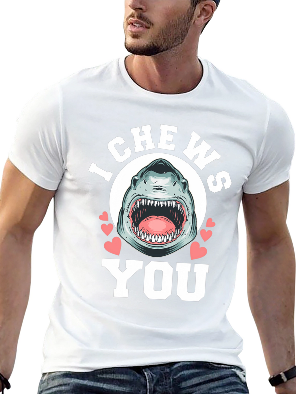 I Chews You Shark Graphic Tee - Black