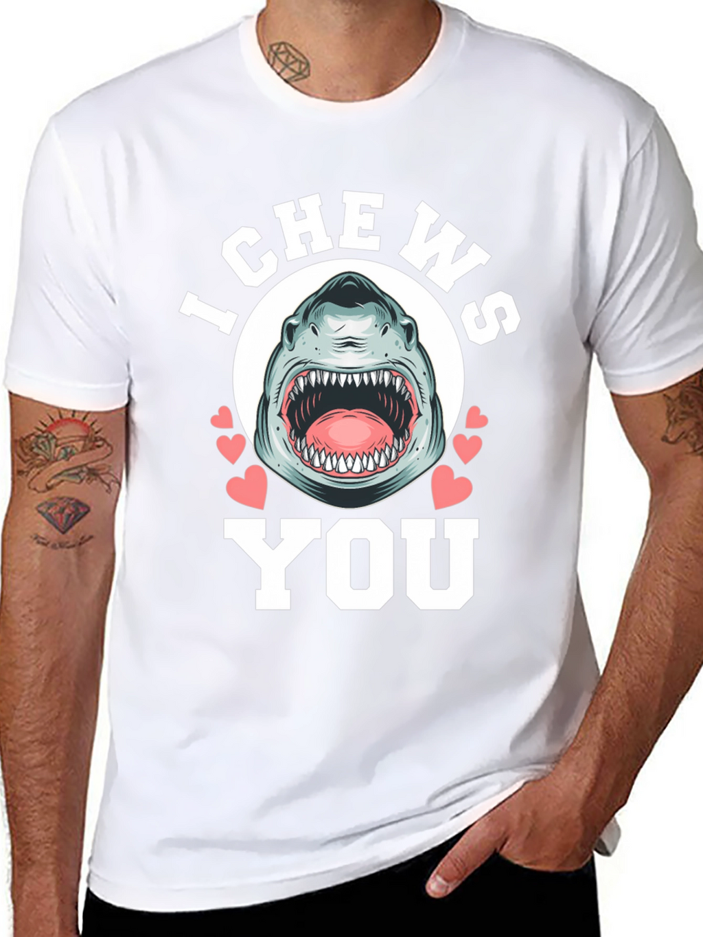 I Chews You Shark Graphic Tee - Black