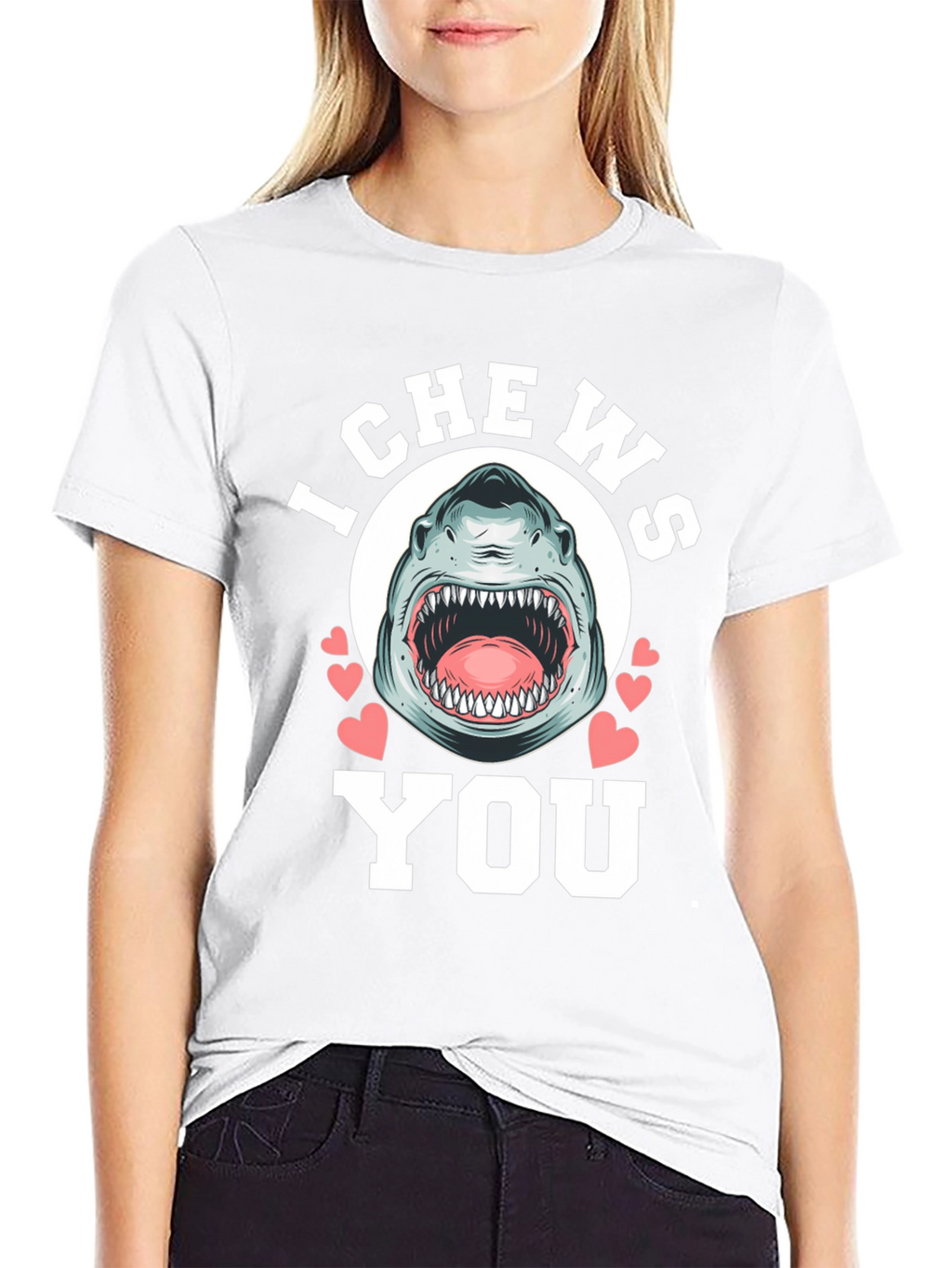 I Chews You Shark Graphic Tee - Black