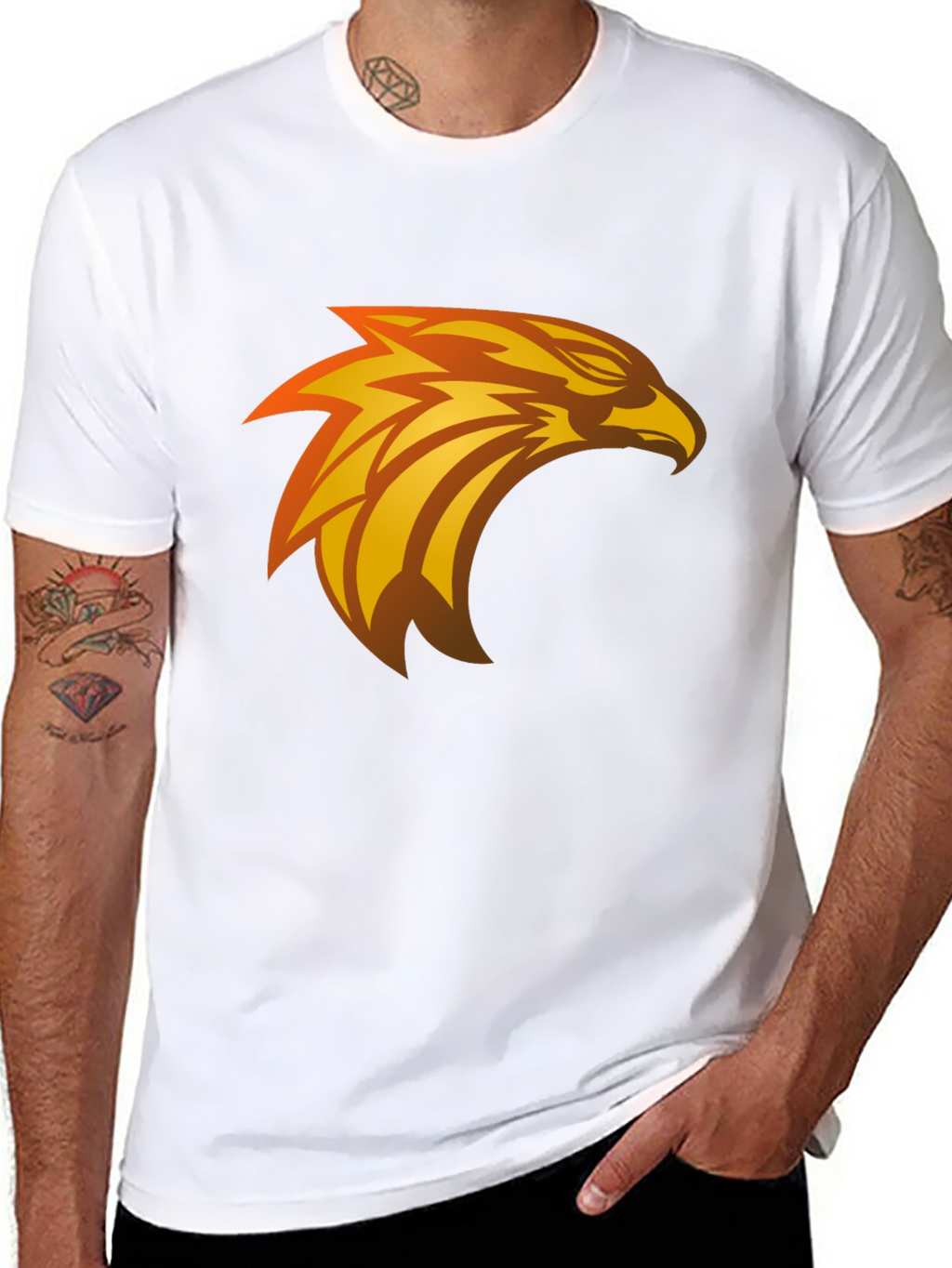 Black T-Shirt with Eagle Graphic Design