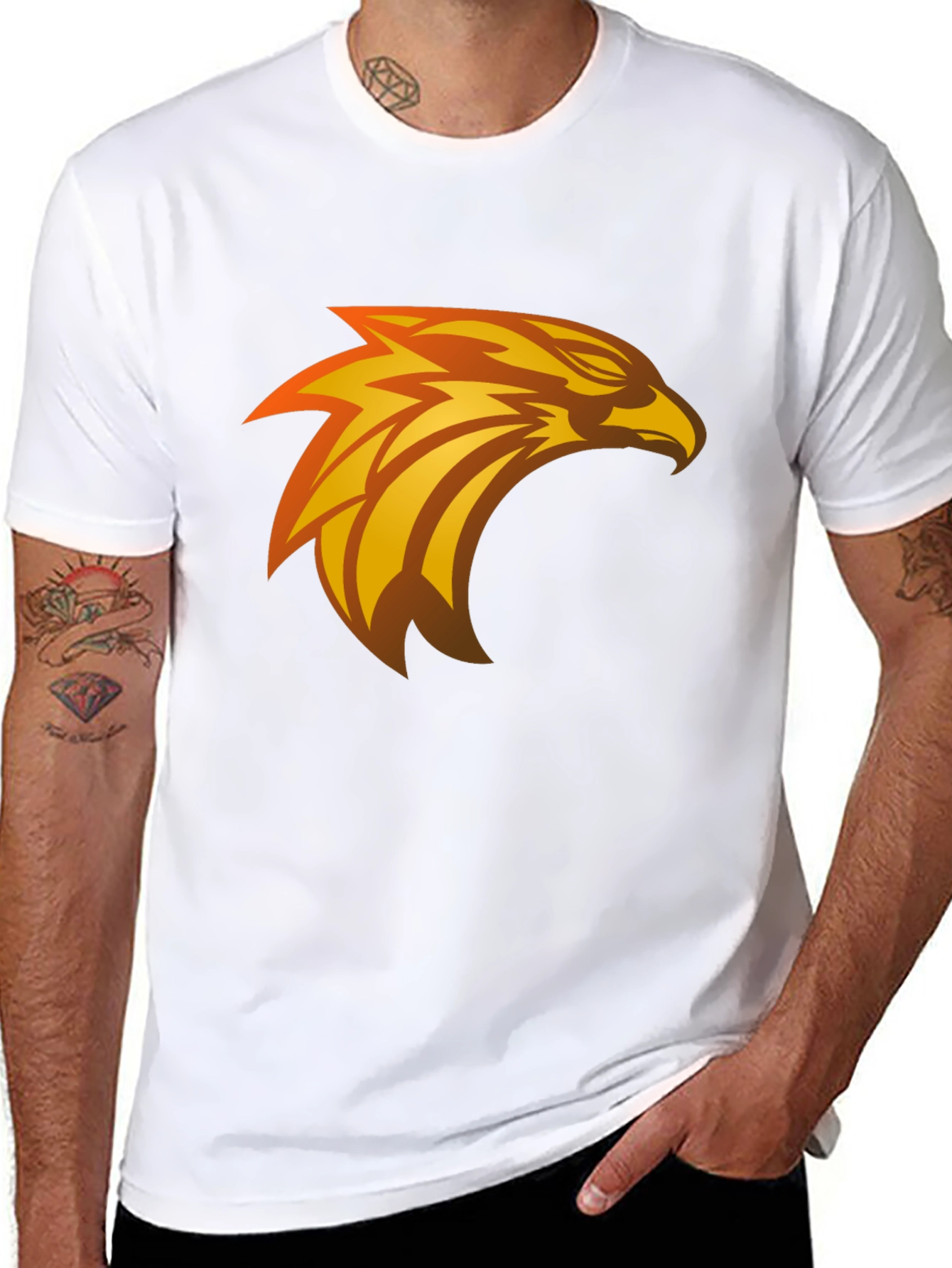 Black T-Shirt with Eagle Graphic Design
