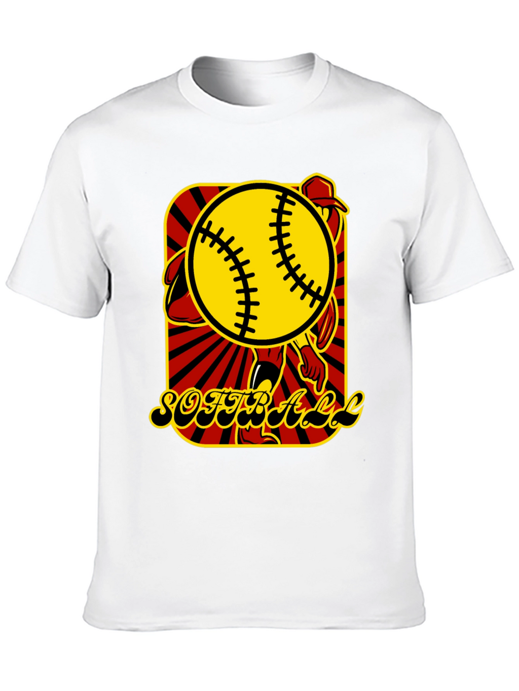 Softball Graphic T-Shirt - Black Cotton Tee