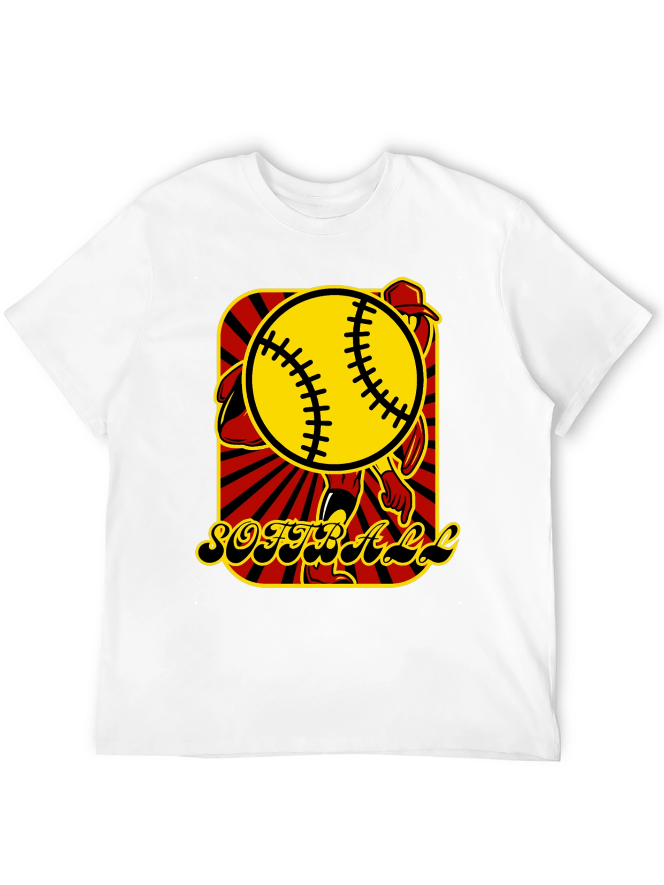 Softball Graphic T-Shirt - Black Cotton Tee