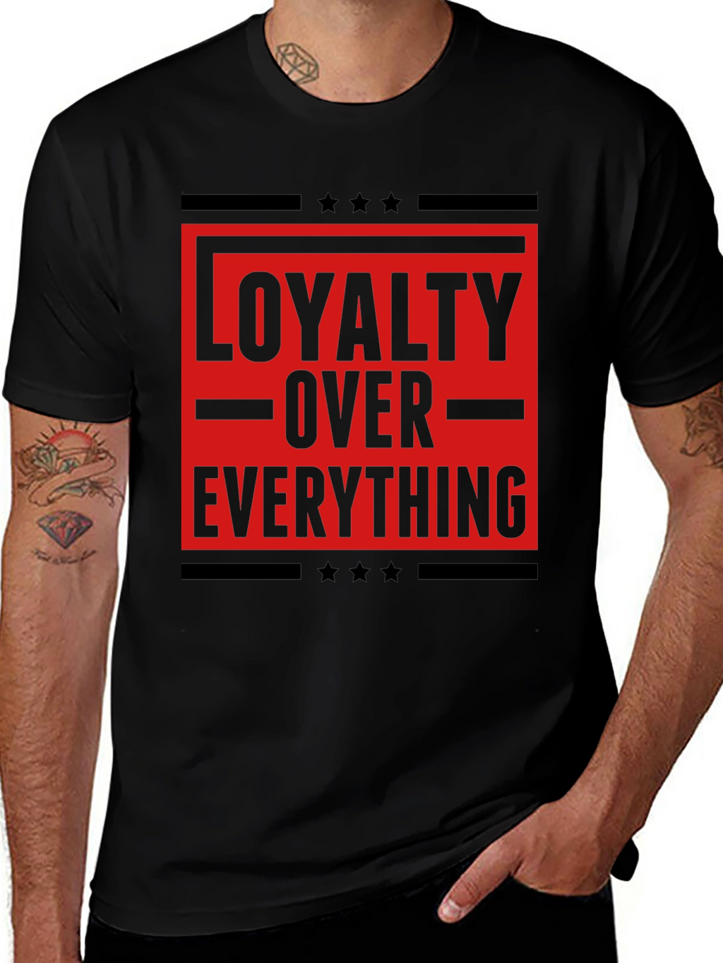 Loyalty Over Everything Graphic Tee - Mens Black T-Shirt