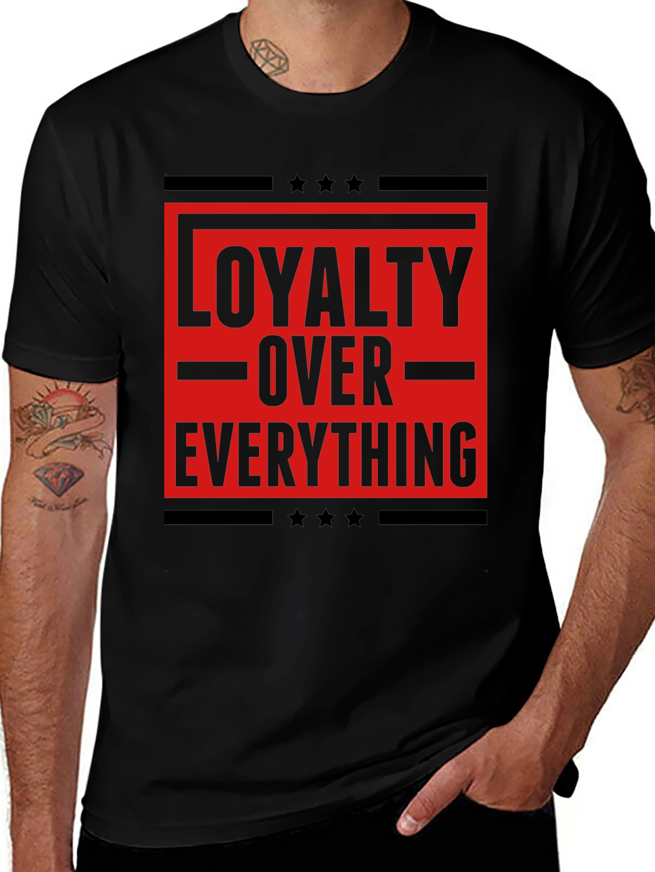 Loyalty Over Everything Graphic Tee - Mens Black T-Shirt