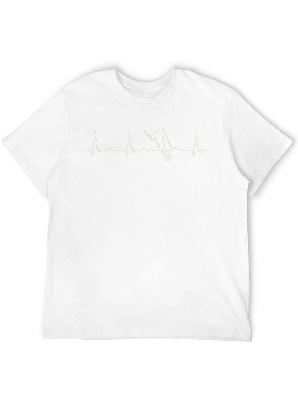 Skier Heartbeat T-Shirt - Black Cotton Tee