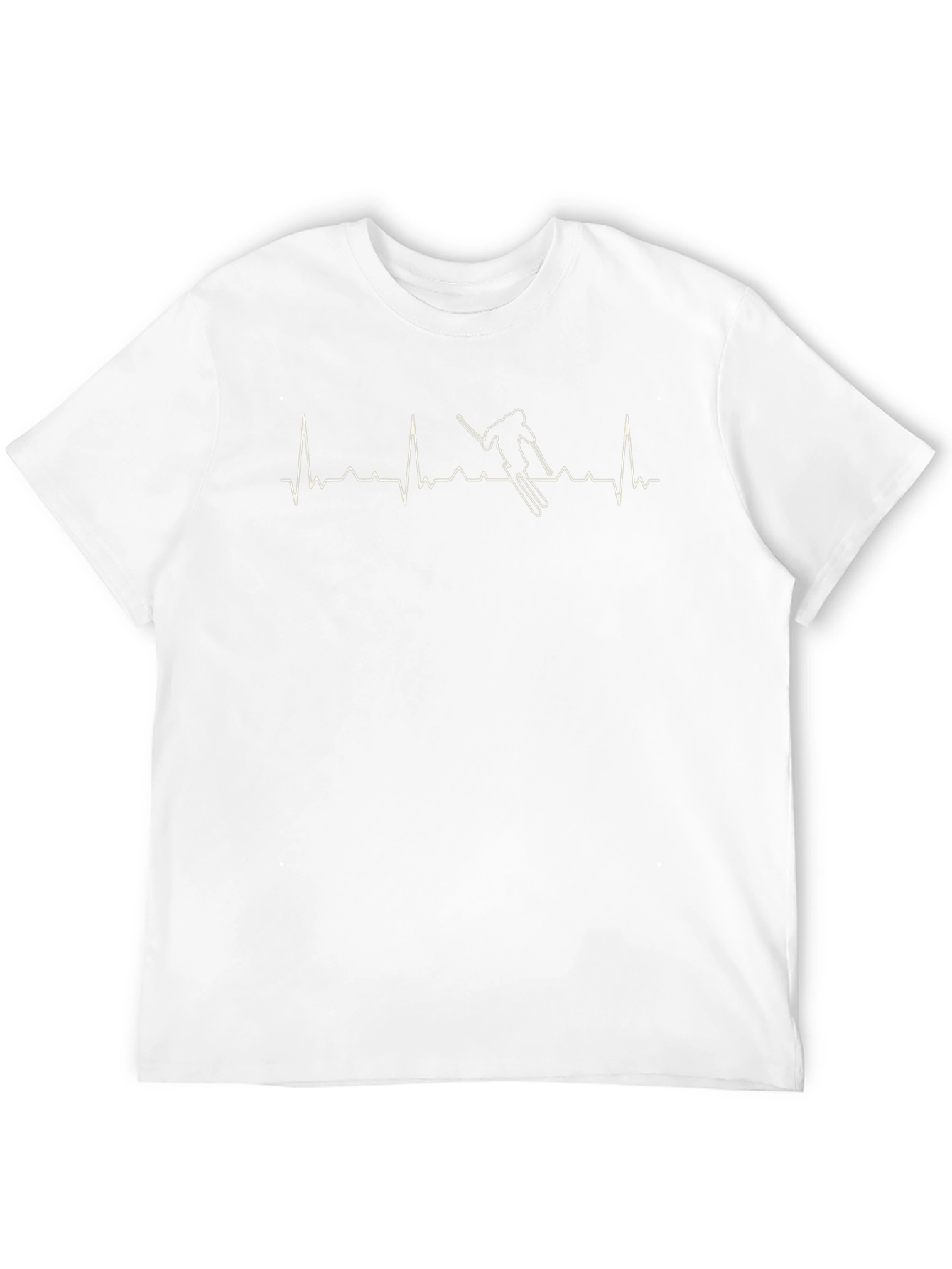 Skier Heartbeat T-Shirt - Black Cotton Tee