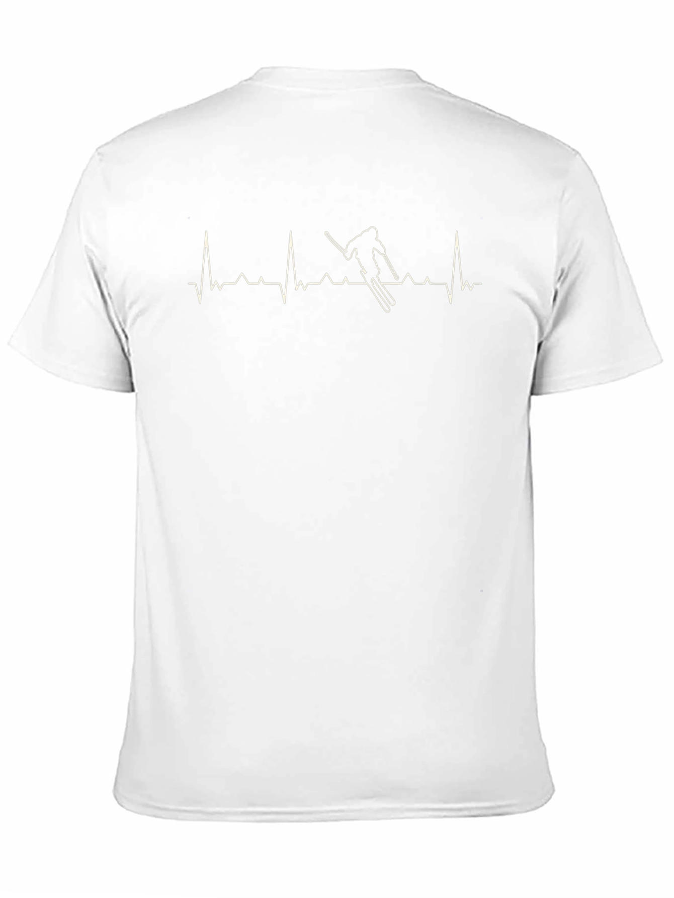 Skier Heartbeat T-Shirt - Black Cotton Tee