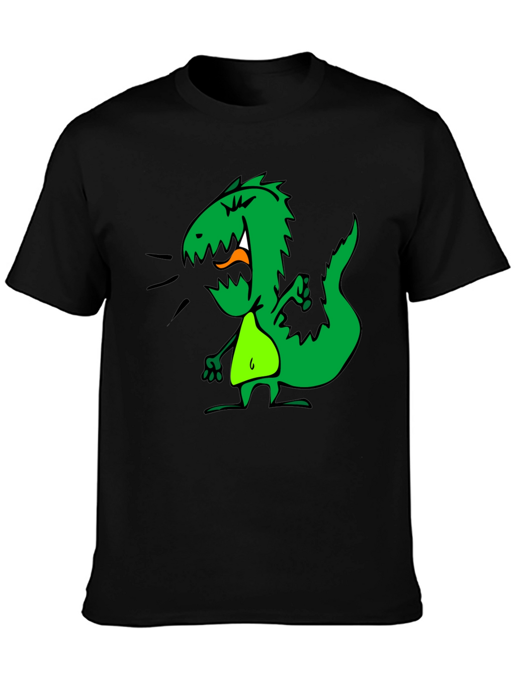 Dino Graphic Tee - Black Cotton Casual T-Shirt