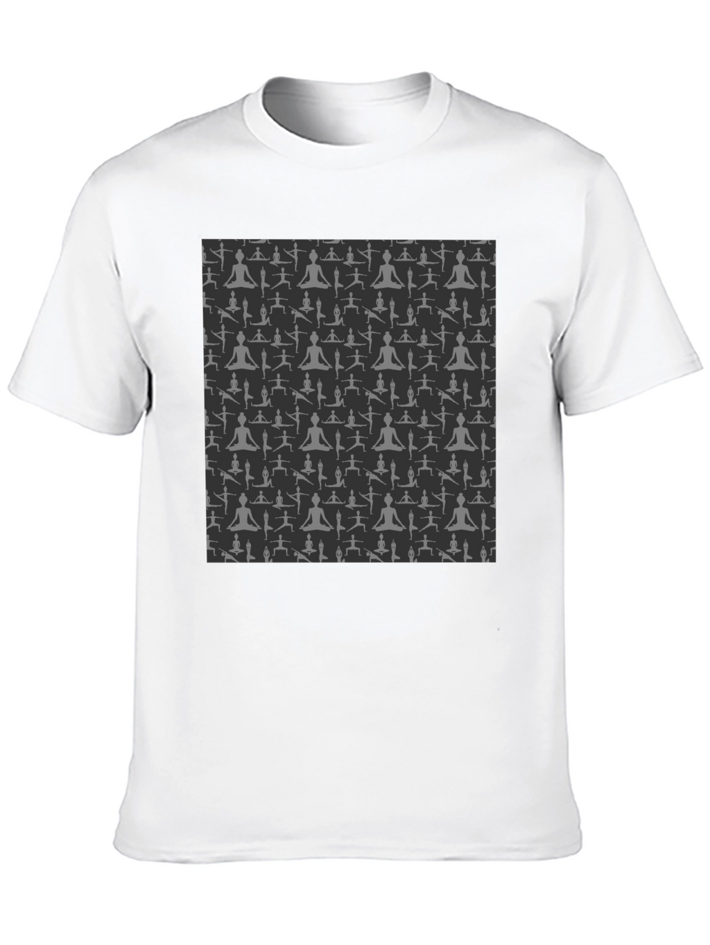 Yoga Pose Print Black T-Shirt