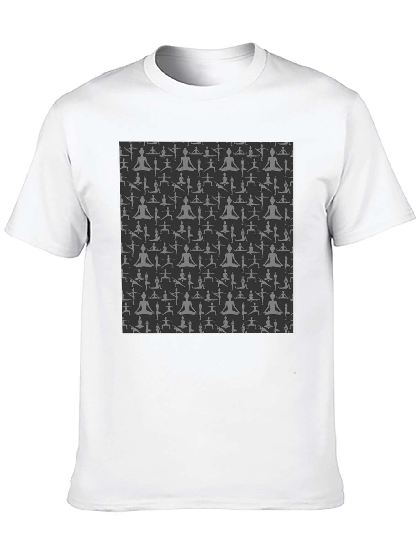 Yoga Pose Print Black T-Shirt