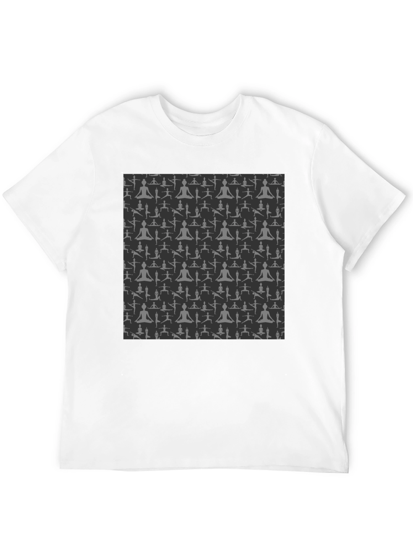 Yoga Pose Print Black T-Shirt