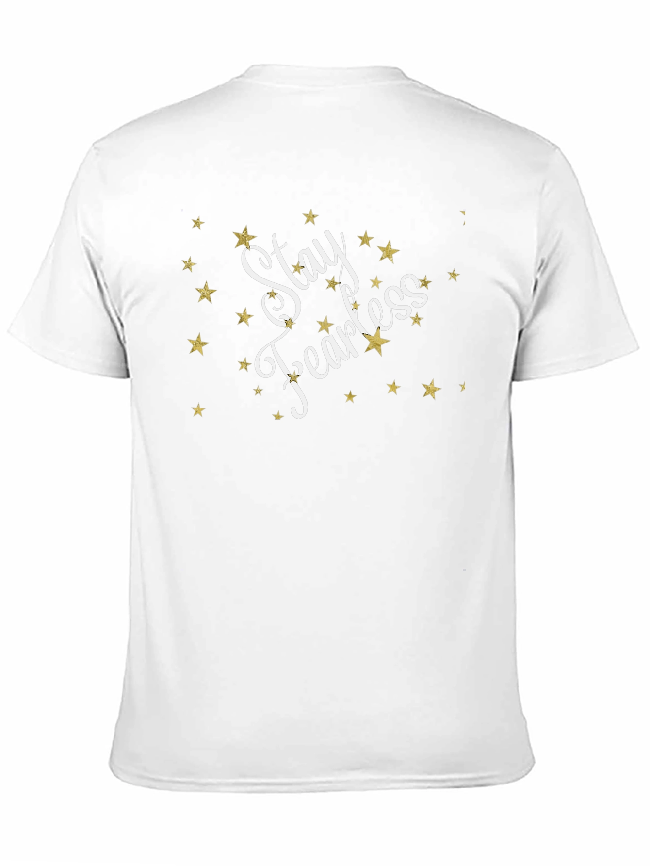 Stay Fearless Black T-Shirt with Star Accents