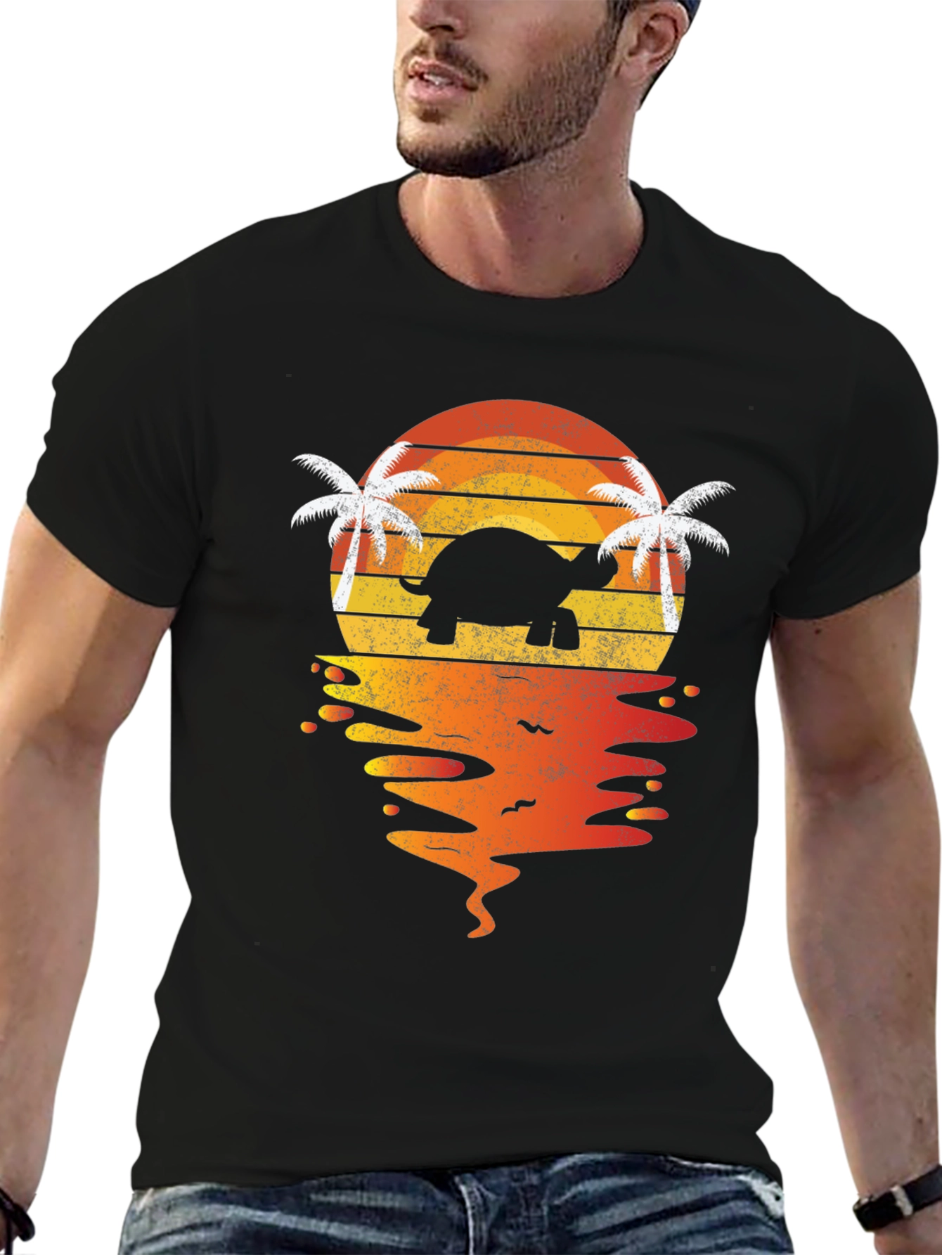 Turtle Sunset T-Shirt - Tropical Beach Vibes
