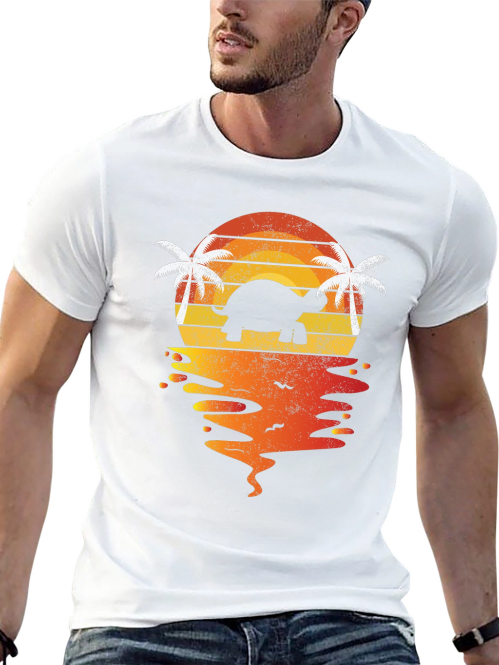 Turtle Sunset T-Shirt - Tropical Beach Vibes