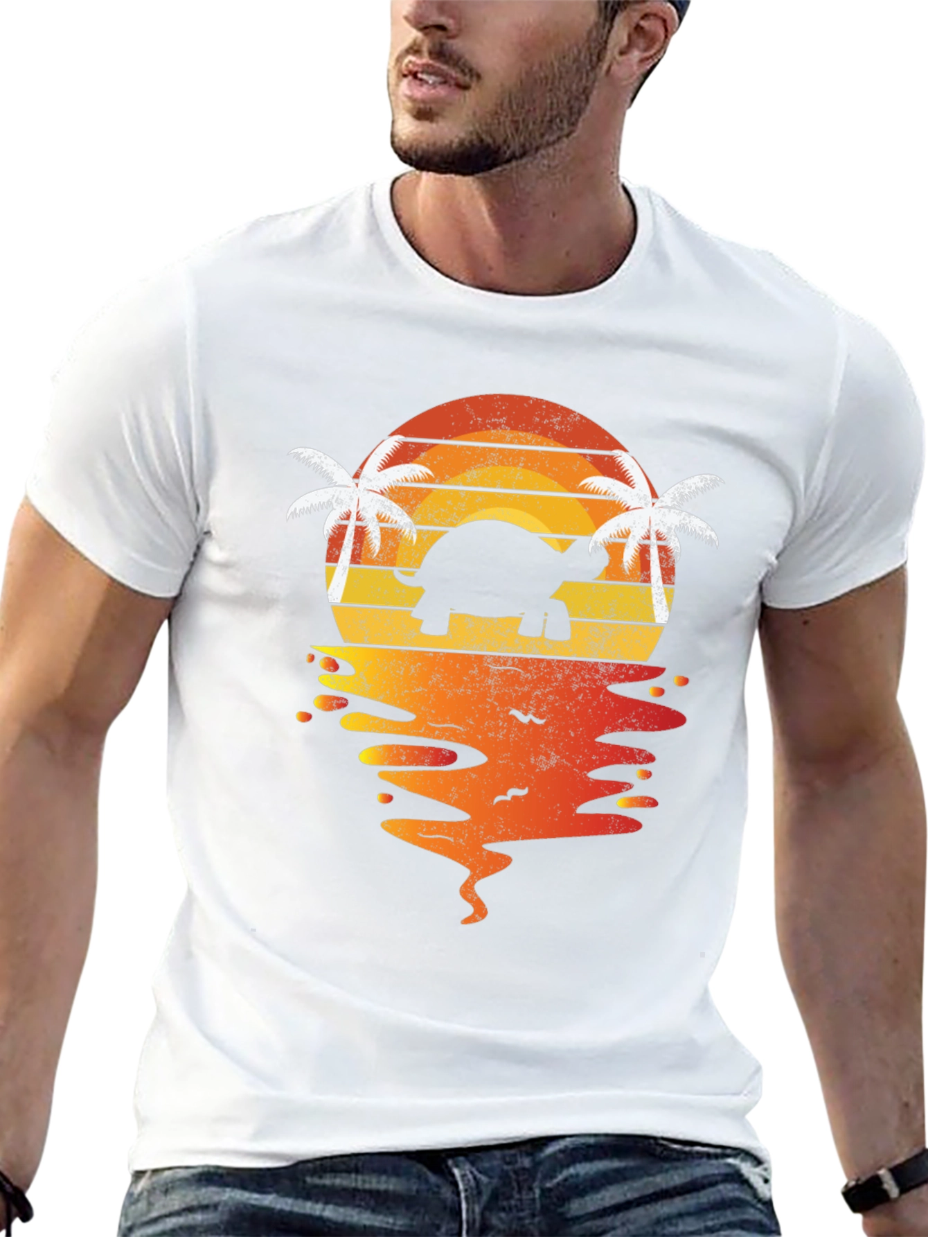 Turtle Sunset T-Shirt - Tropical Beach Vibes