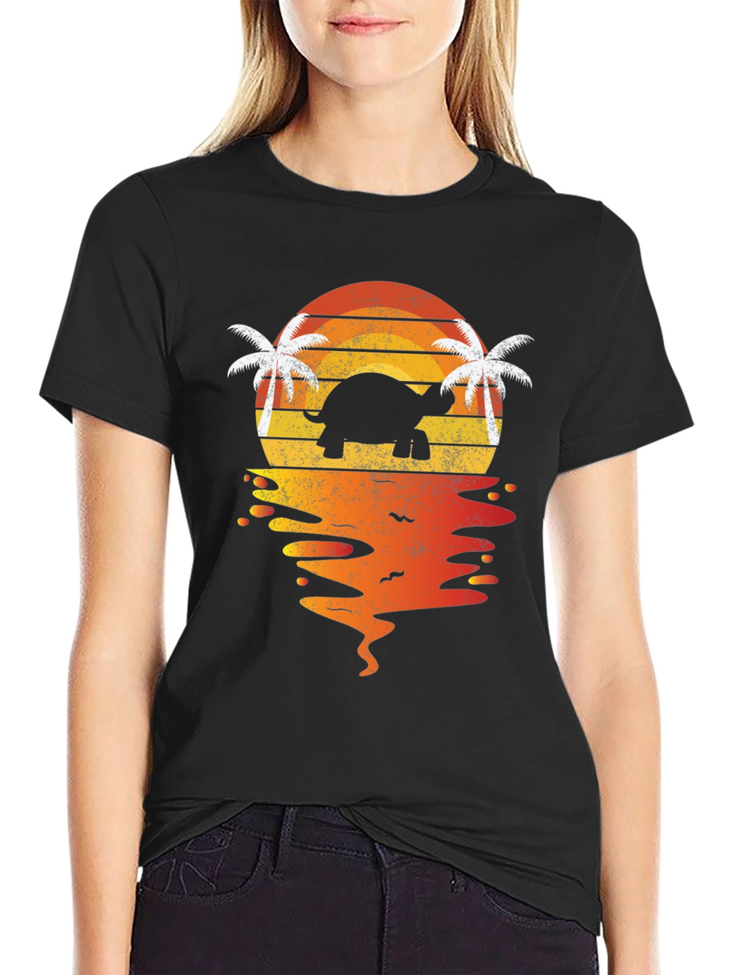 Turtle Sunset T-Shirt - Tropical Beach Vibes