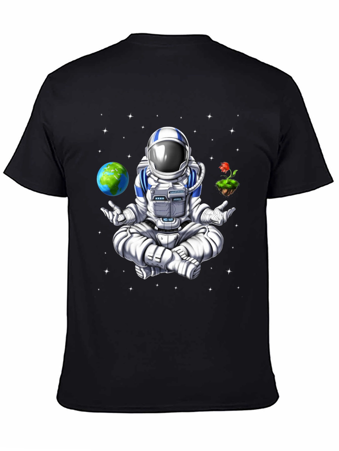 Meditating Astronaut Graphic T-Shirt