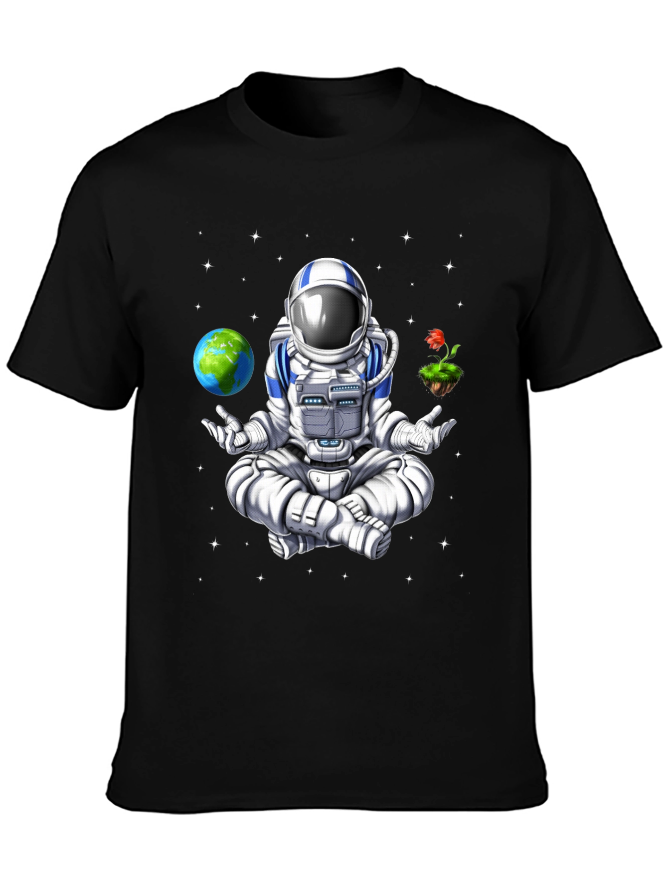 Meditating Astronaut Graphic T-Shirt