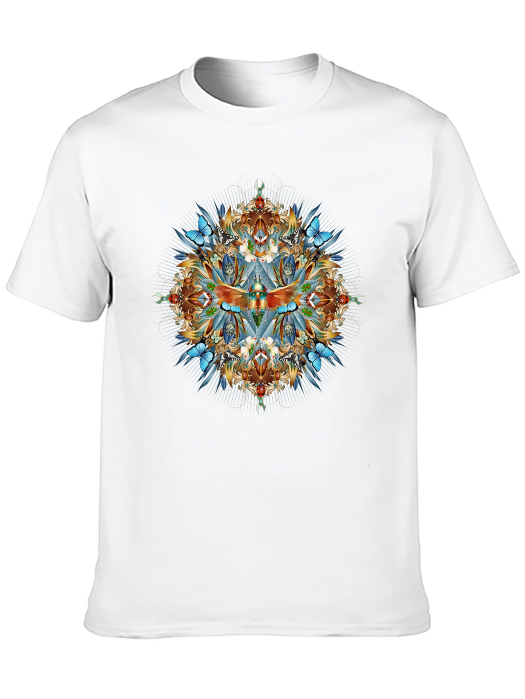 Intricate Dragonfly Graphic Print Black T-Shirt