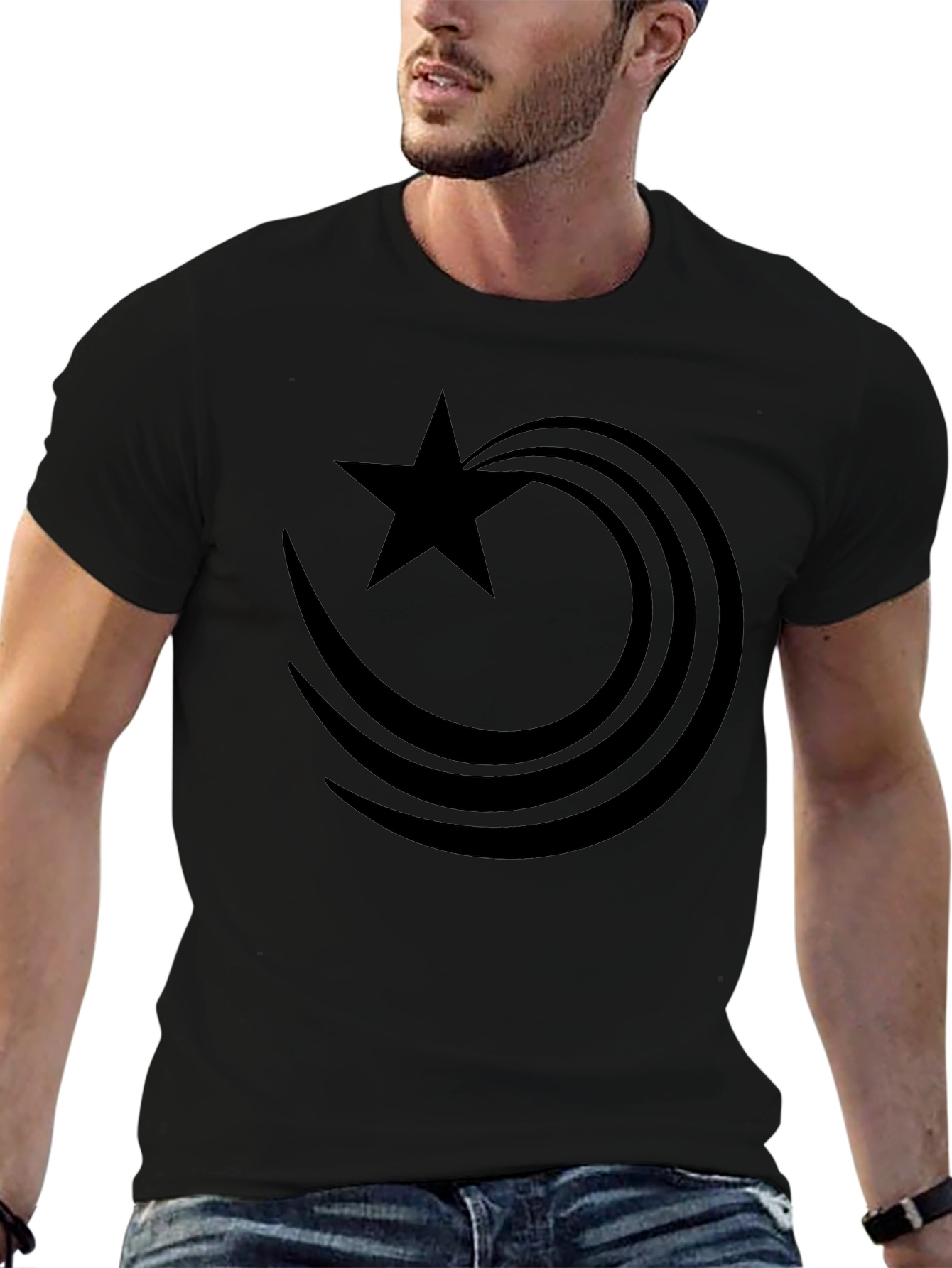 Star Comet Graphic Black T-Shirt
