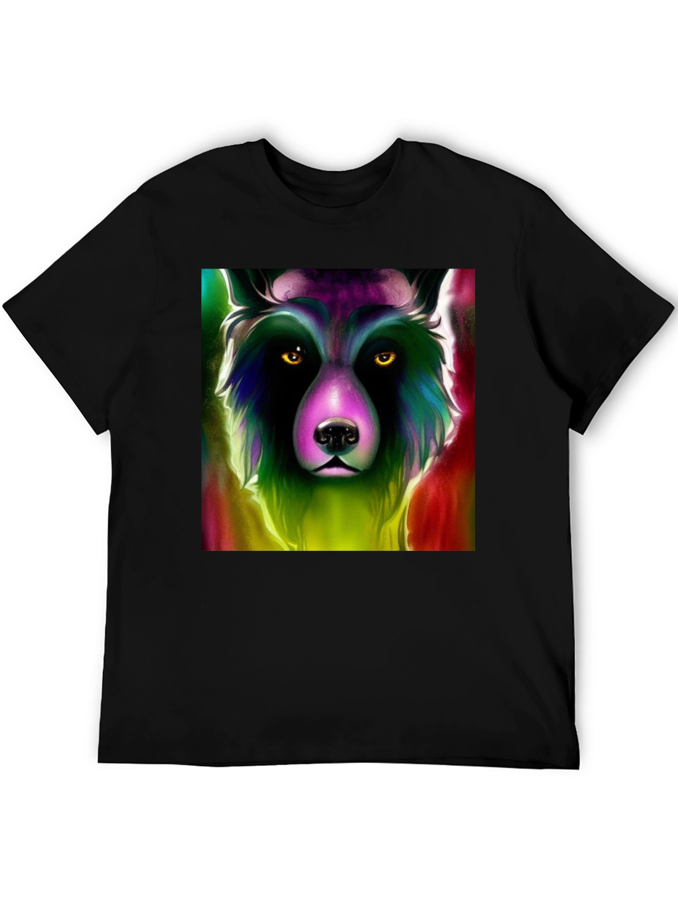 Vibrant Wolf Graphic Tee - Bold Animal Design