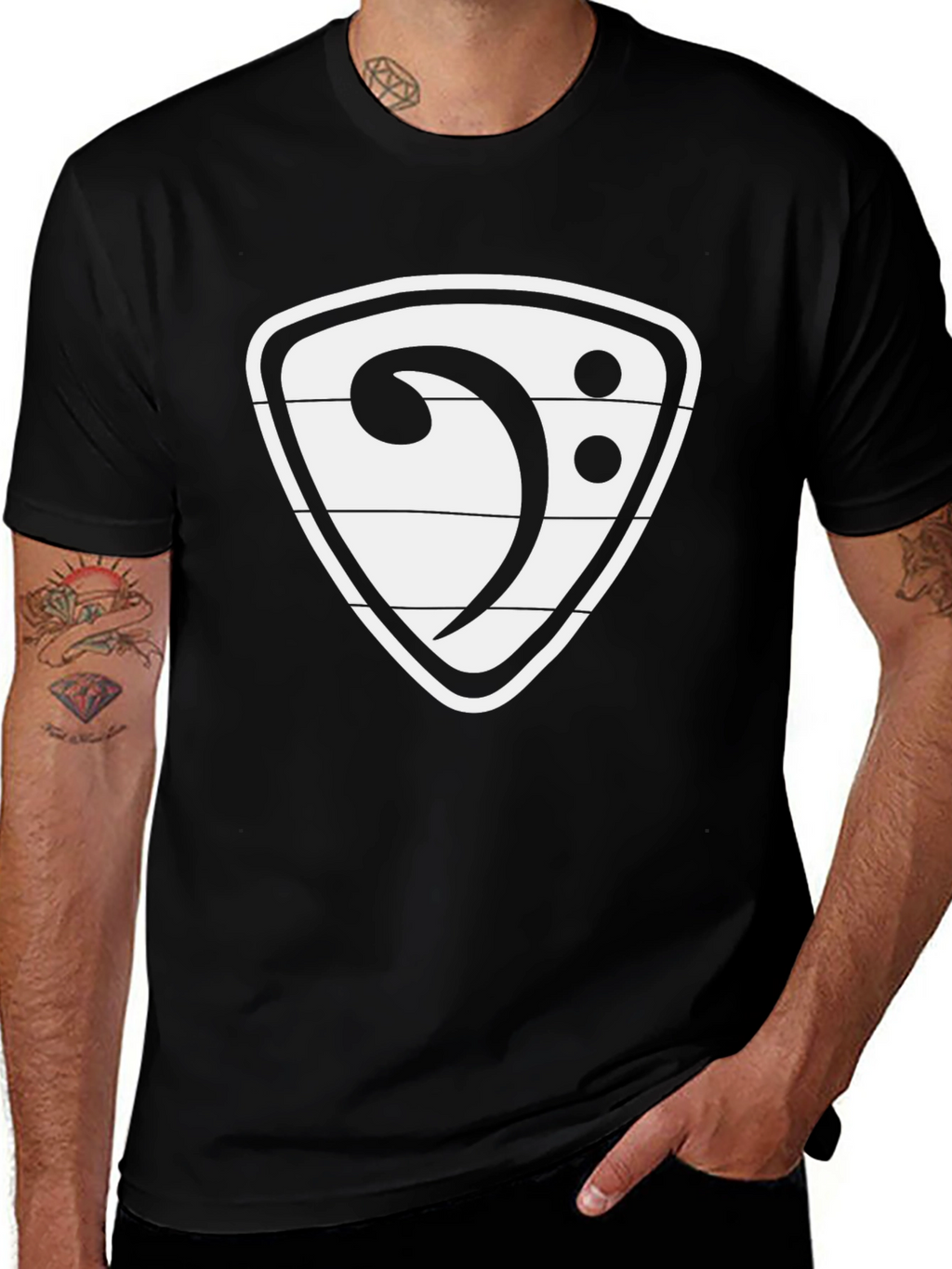 Bass Clef Graphic Tee - Stylish Musician T-Shirt