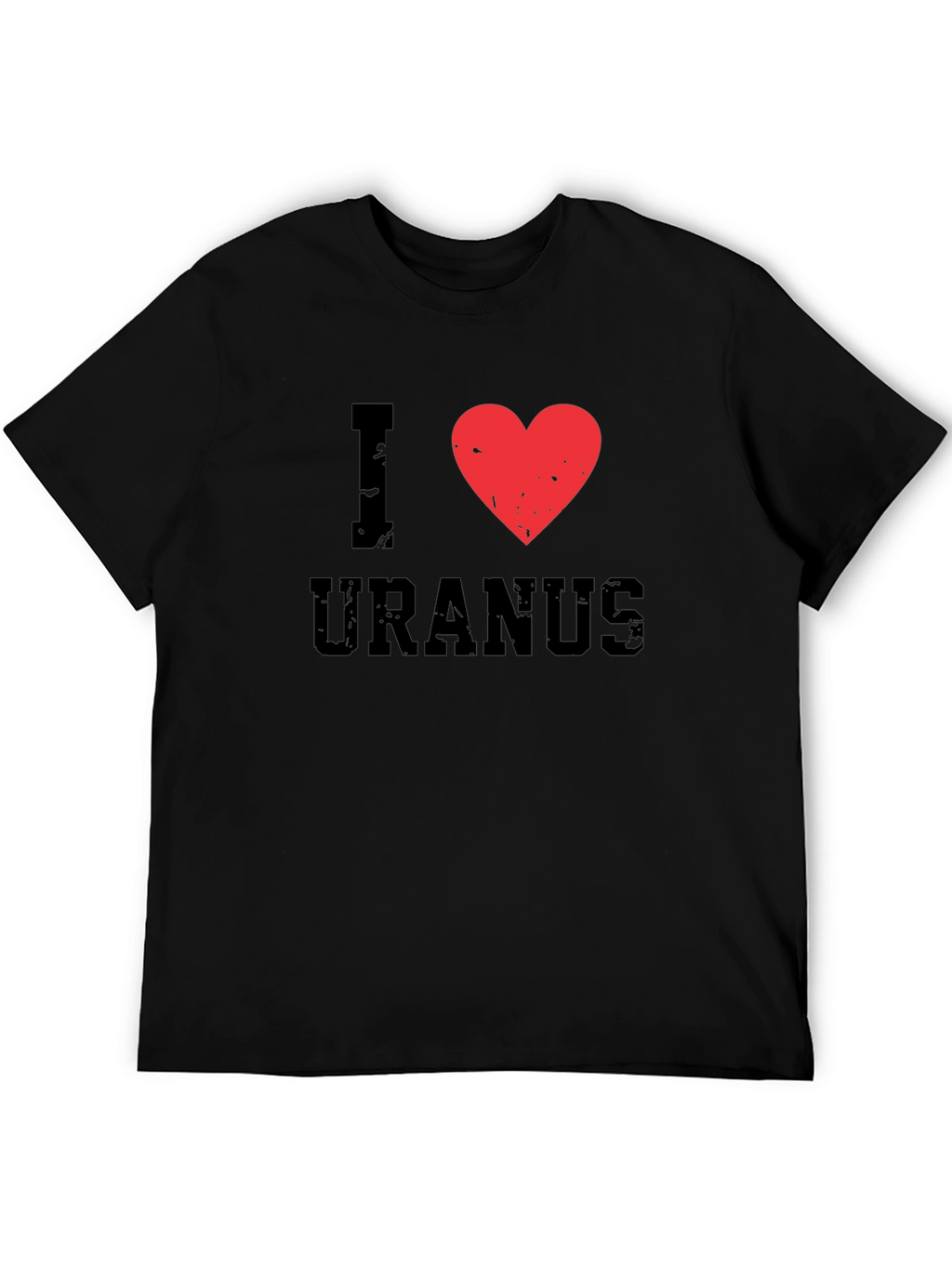 I Heart Uranus Black Cotton T-Shirt