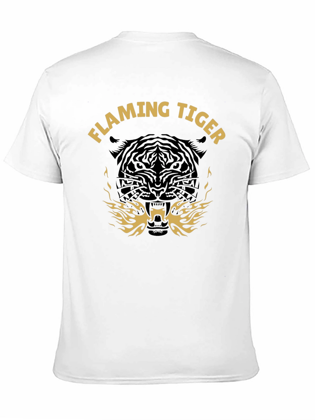 Flaming Tiger Graphic T-Shirt - Bold Black Tee