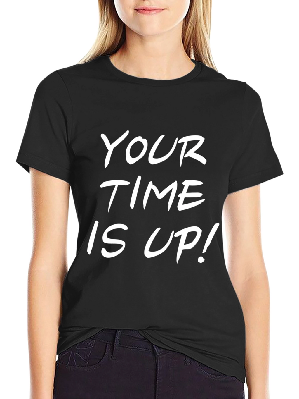 Your Time Is Up! Black Graphic Tee
