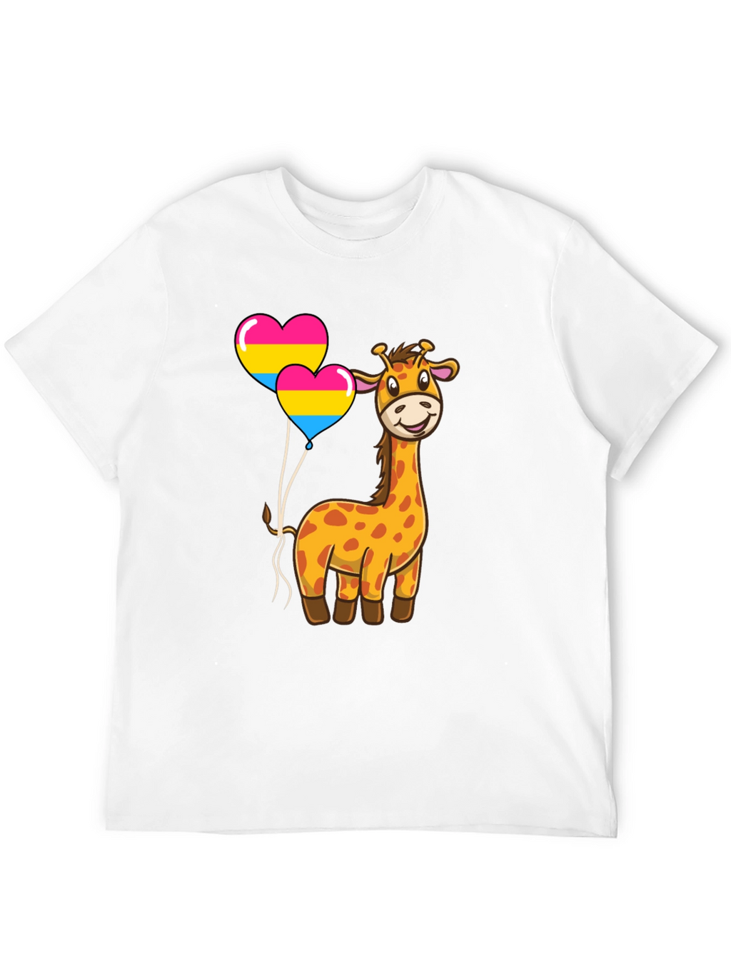 Giraffe with Pan Pride Balloons T-Shirt