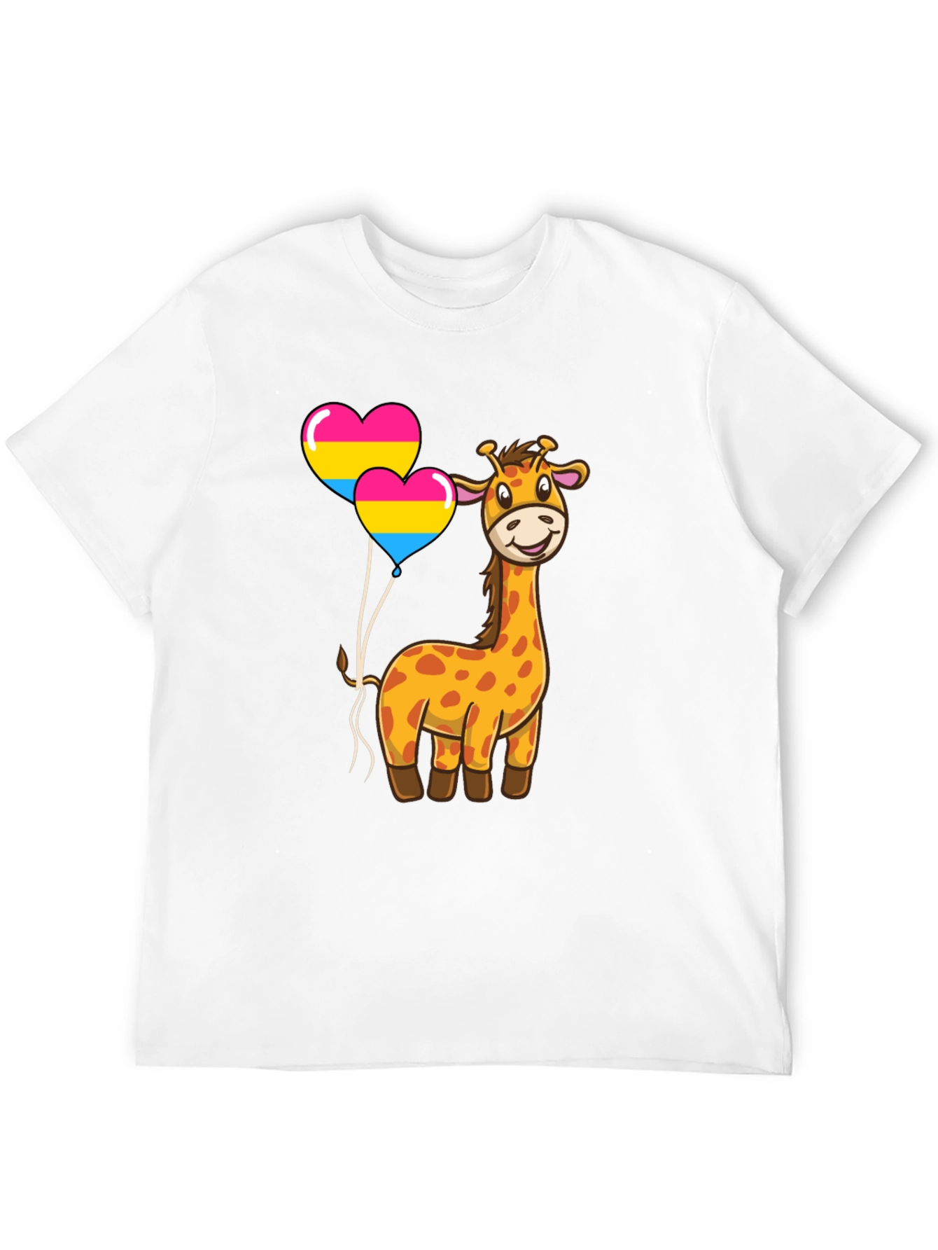 Giraffe with Pan Pride Balloons T-Shirt