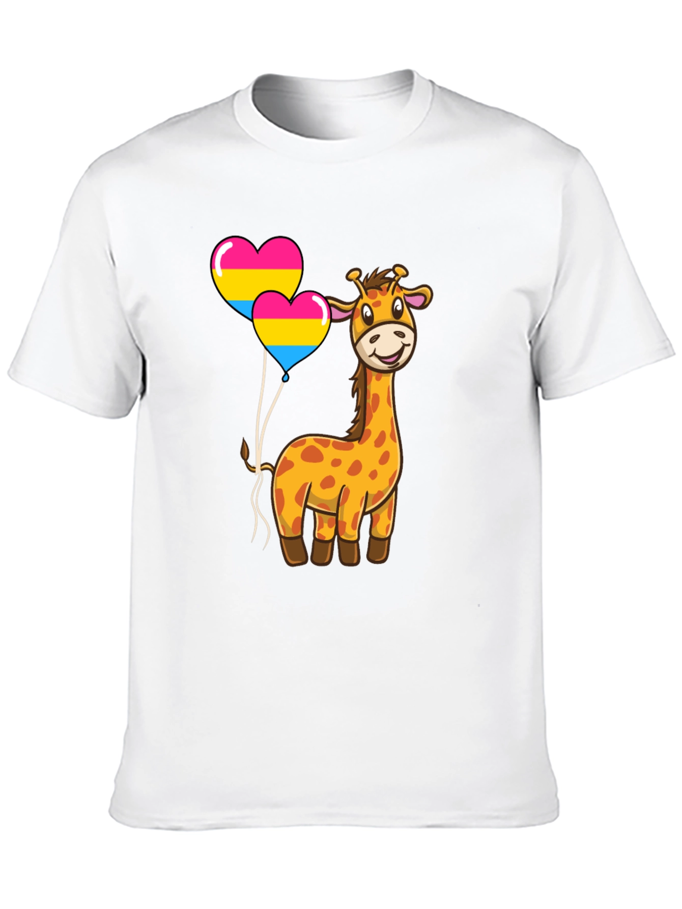 Giraffe with Pan Pride Balloons T-Shirt