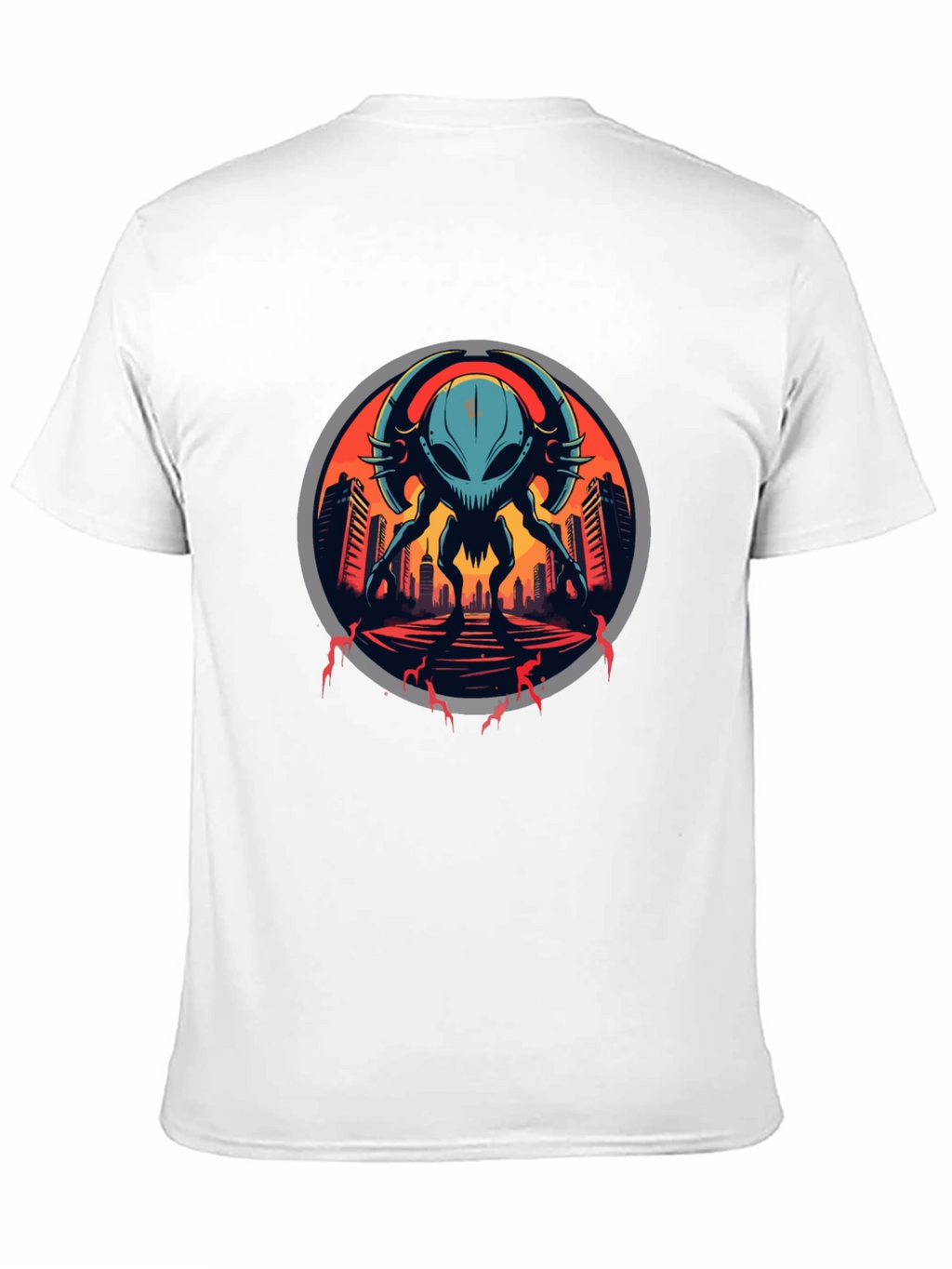 Sci-Fi Alien Invasion Graphic T-Shirt