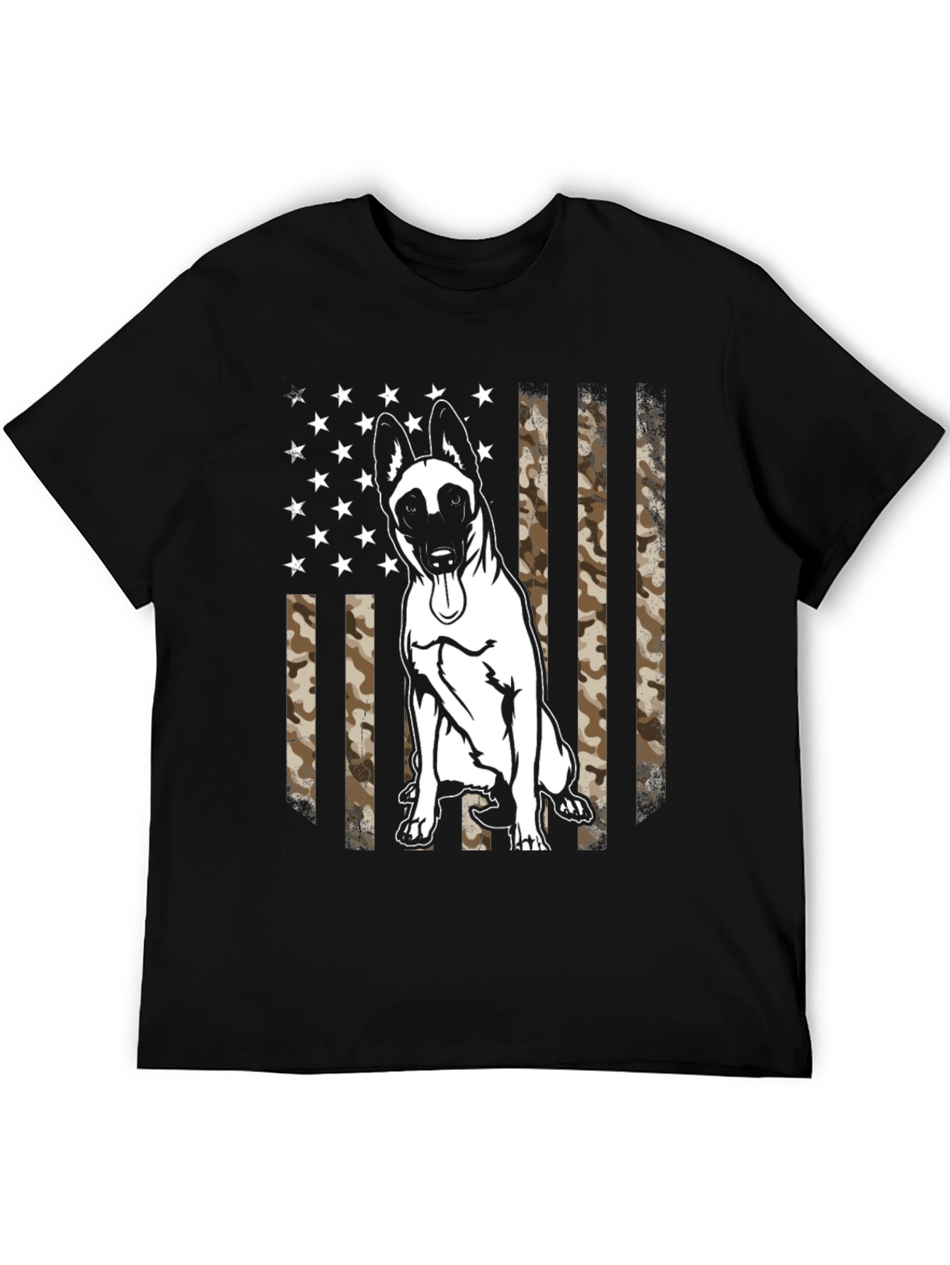 Belgian Malinois Camo Flag Graphic T-Shirt