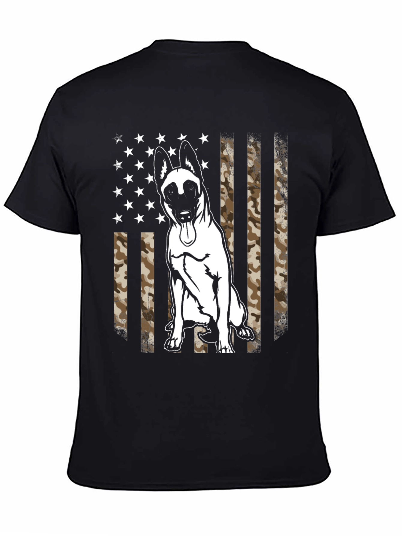 Belgian Malinois Camo Flag Graphic T-Shirt