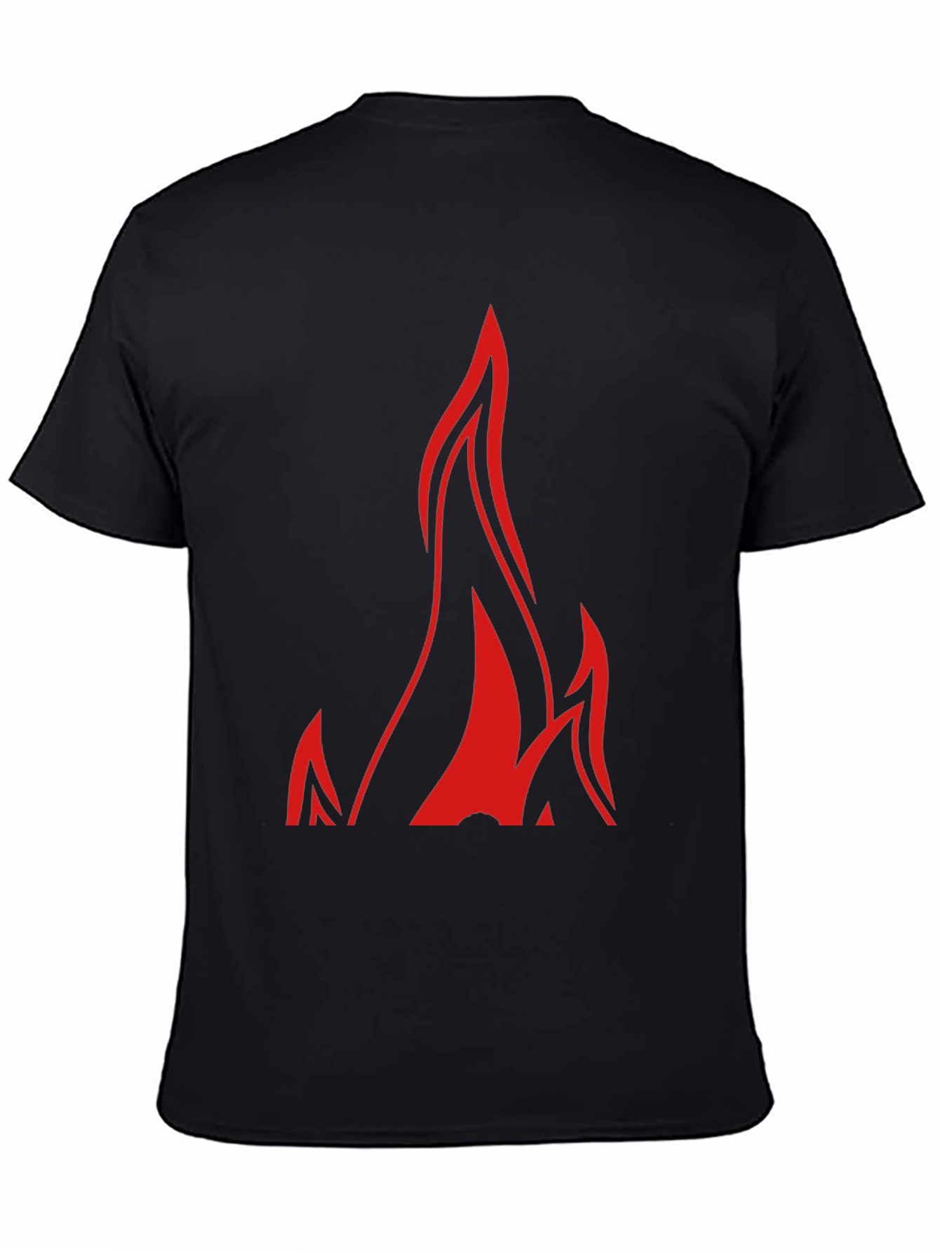 Bold Flame Graphic Black T-Shirt