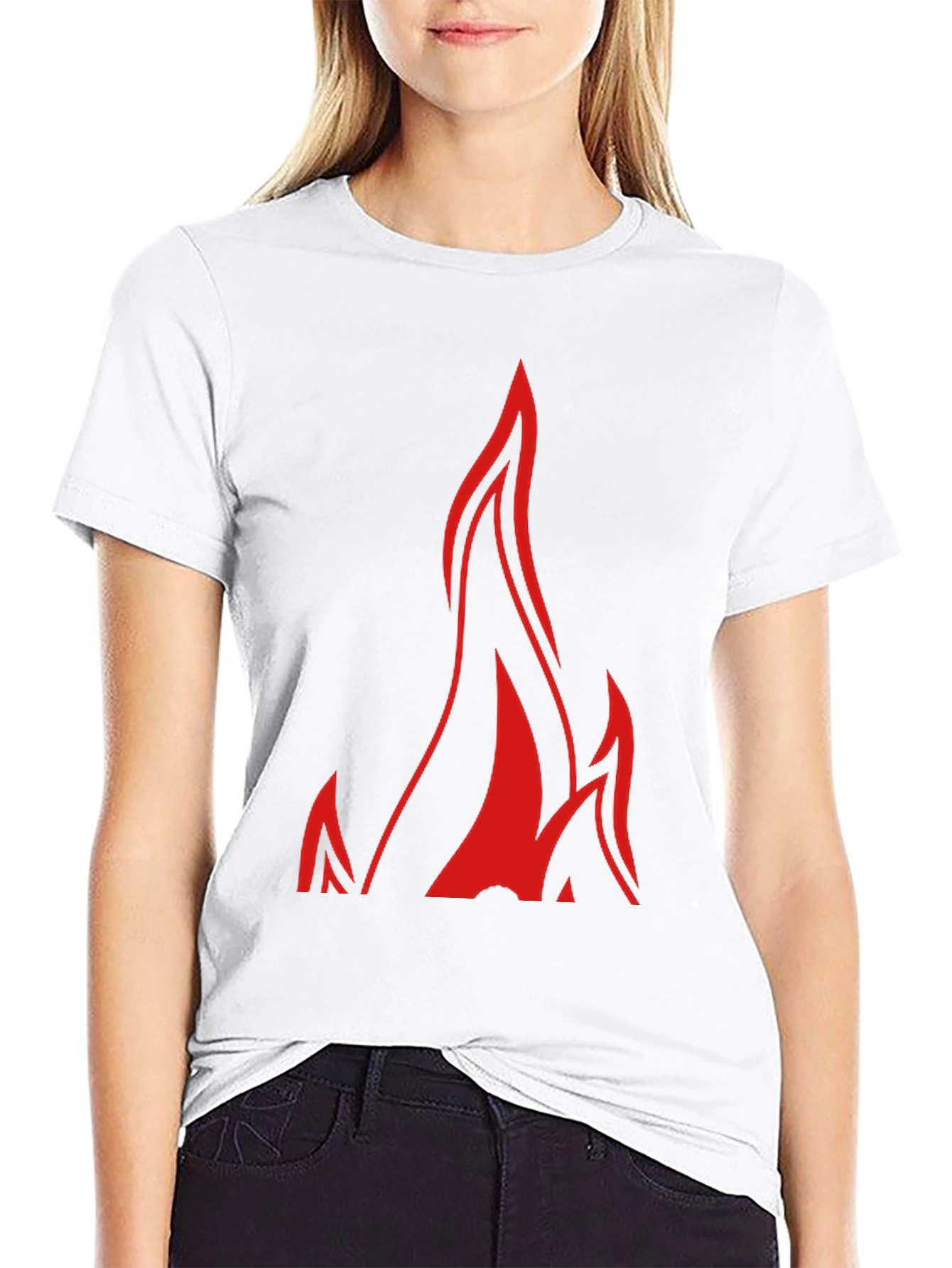 Bold Flame Graphic Black T-Shirt